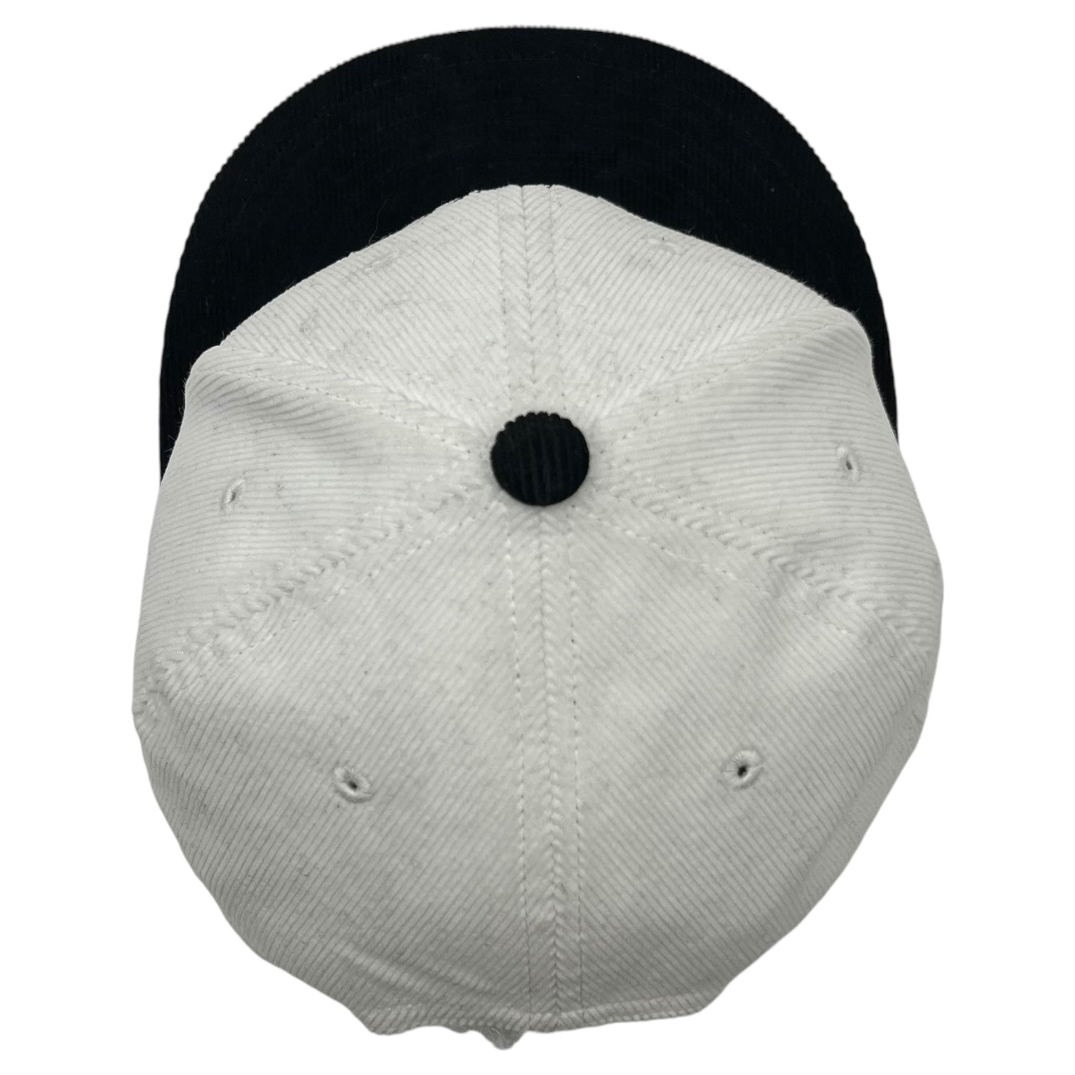 A BATHING APE(アベイシングエイプ) Corduroy College Snapback Cap カレッジ スナップバック キャップ 001CPJ801008M ホワイト×ブラック ロゴ バイカラー