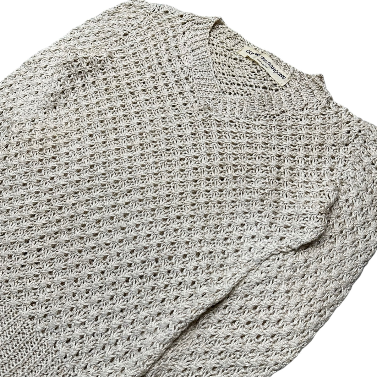 COMME des GARCONS(コムデギャルソン) 1970's Irish-Made All-Silk Low-Gauge Knit アイルランド メイド オール シルク ロー ゲージ ニット 20010 FREE アイボリー AD表記無 70s アーカイブ 初期生産 稀少
