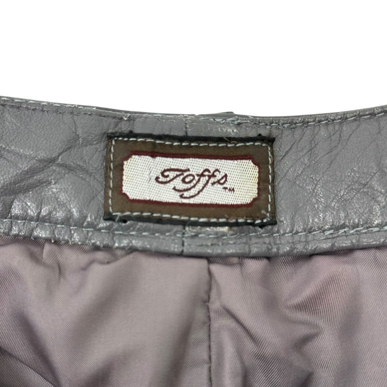 Toffs(トフズ) 90’s 4-tactapered leather pants 4タック テーパード レザー パンツ 表記無(XL程度) グレー 90年代 ヴィンテージ