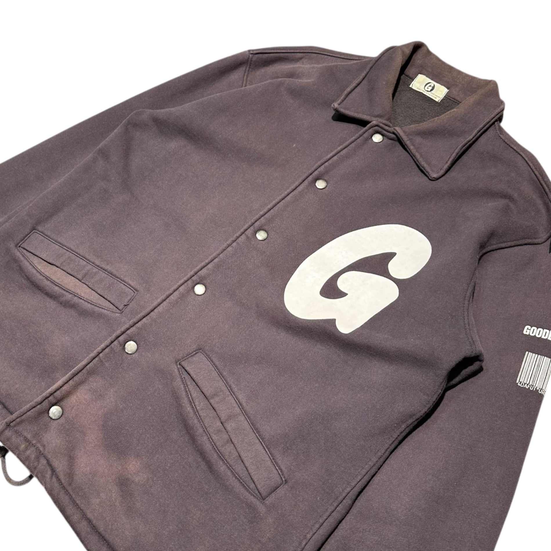 GOODENOUGH(グッドイナフ) 90's Logo Sweatshirt Coach Jacket 90年代 ロゴ スウェット コーチ ジャケット L ブラウン