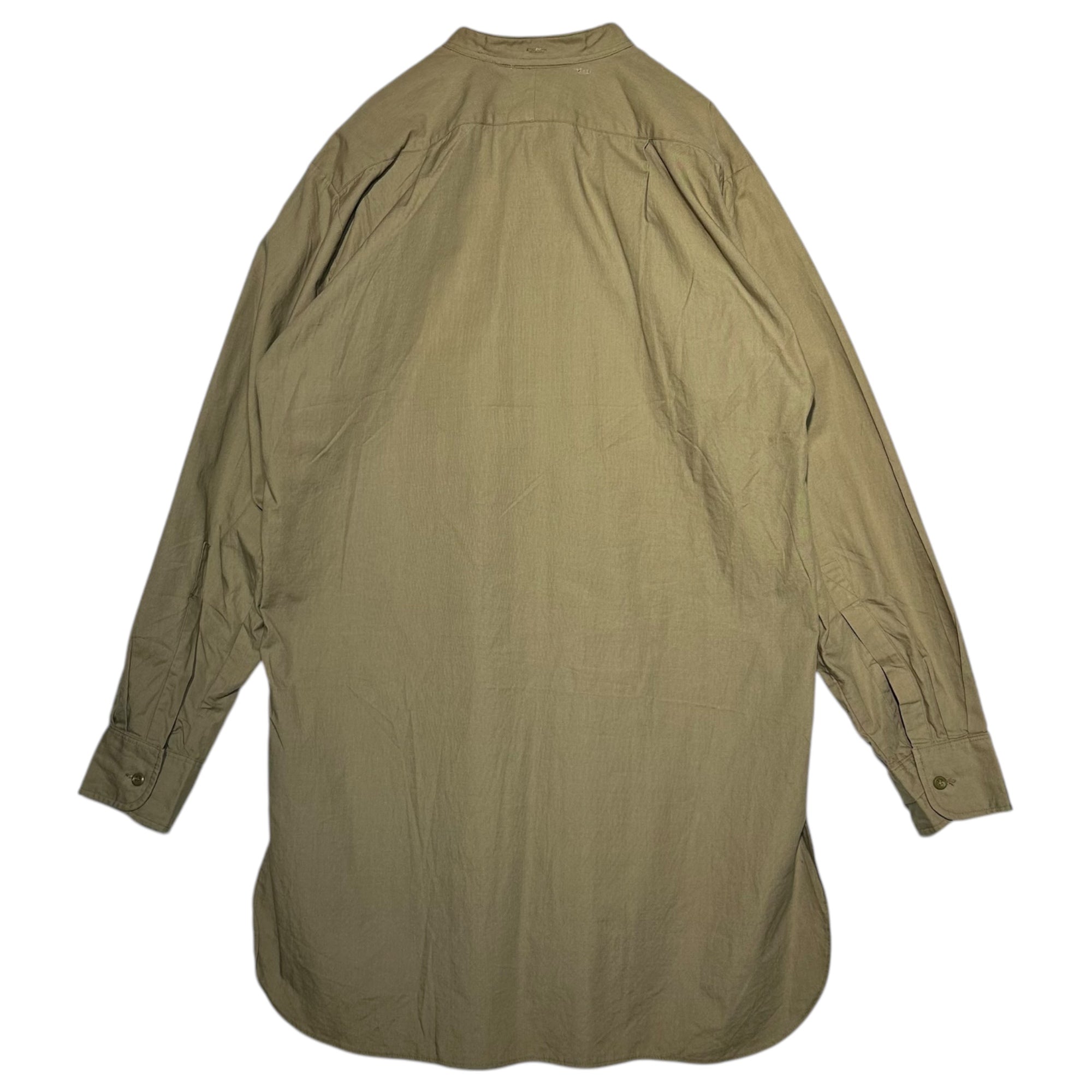 British Army(イギリス軍) 60's ~ 70's C.W.S. Officer Shirt オフィサー シャツ 14 1/2 カーキ ヴィンテージ 古着 ミリタリー バンドカラー 推定60年代~70年代