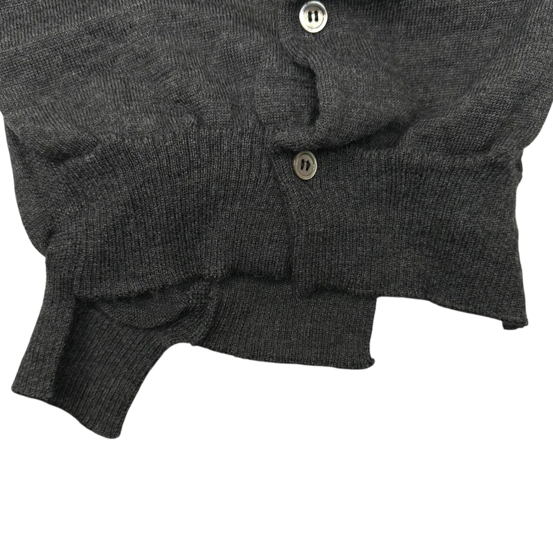 COMME des GARCONS JUNYA WATANABE(コムデギャルソンジュンヤワタナベ) 07AW Side hole deformed wool cardigan 脇穴 変形 ウール カーディガン JT-N020 S チャコールグレー AD2007