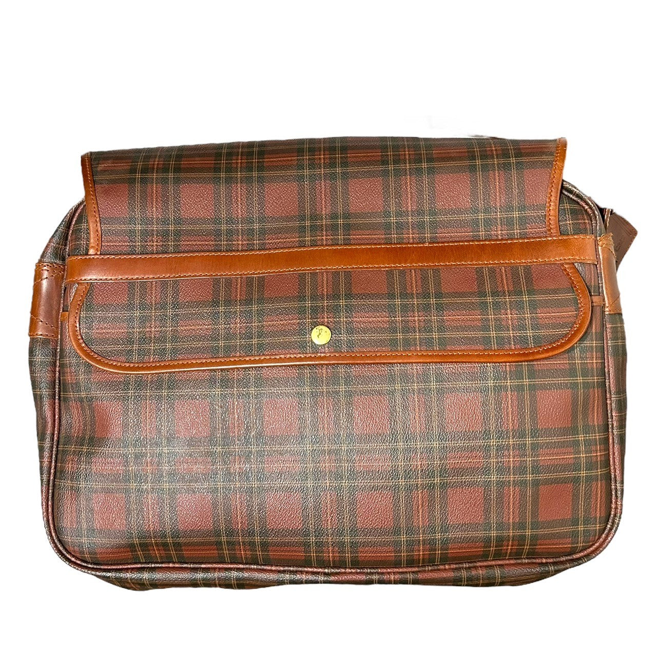 POLO RALPH LAUREN(ポロラルフローレン) 90’s Tartan Check Shoulder Bag タータン チェック ショルダー バッグ ブラウン×ブラウン クロスボディ メッセンジャー 90年代 ヴィンテージ 古着