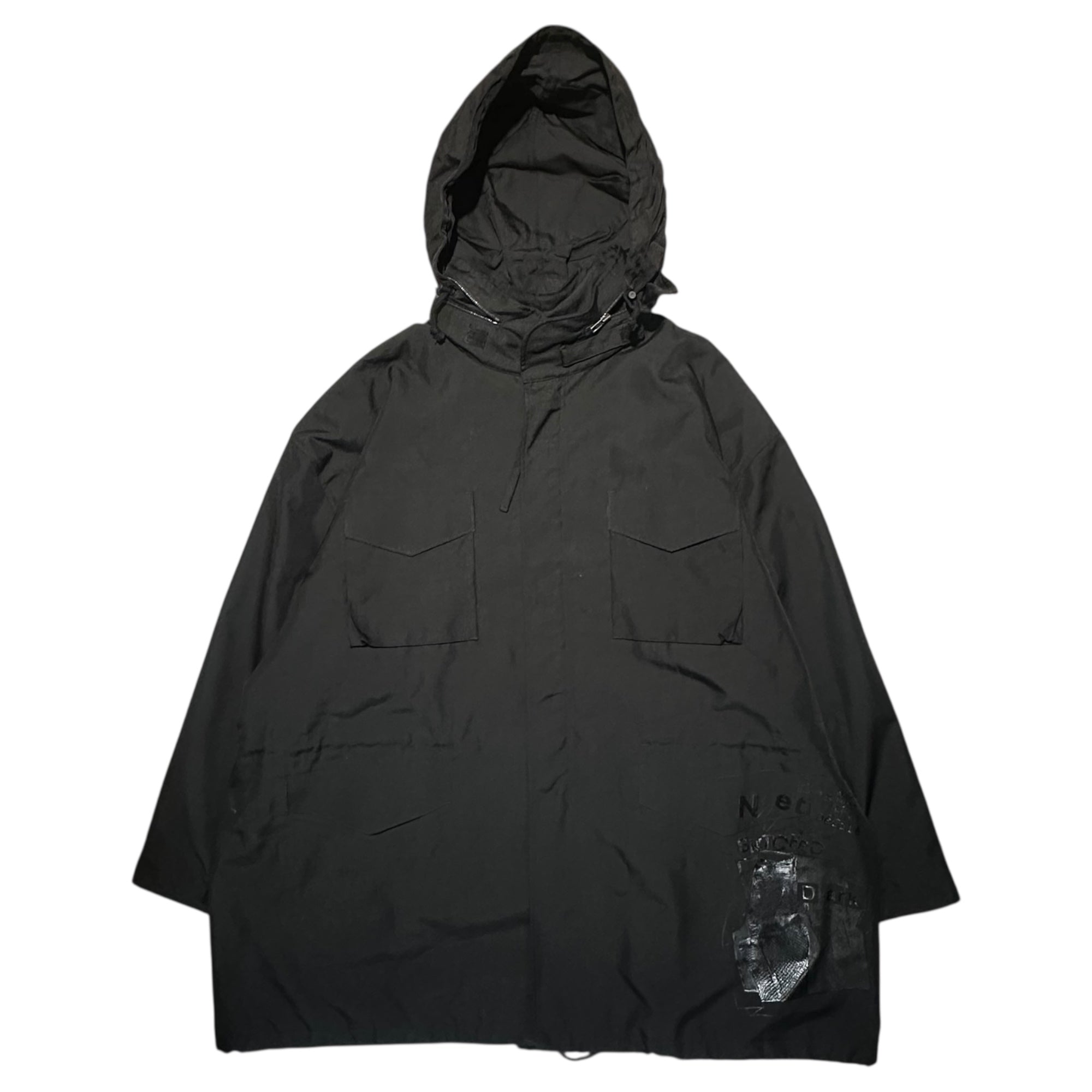 【SALE対象外】MAISON MARGIELA(メゾンマルジェラ) 24SS INVITATION ZIP COAT インビテーション ジップ コート S51AM0489 42 ブラック プリント モッズ ミリタリー コート