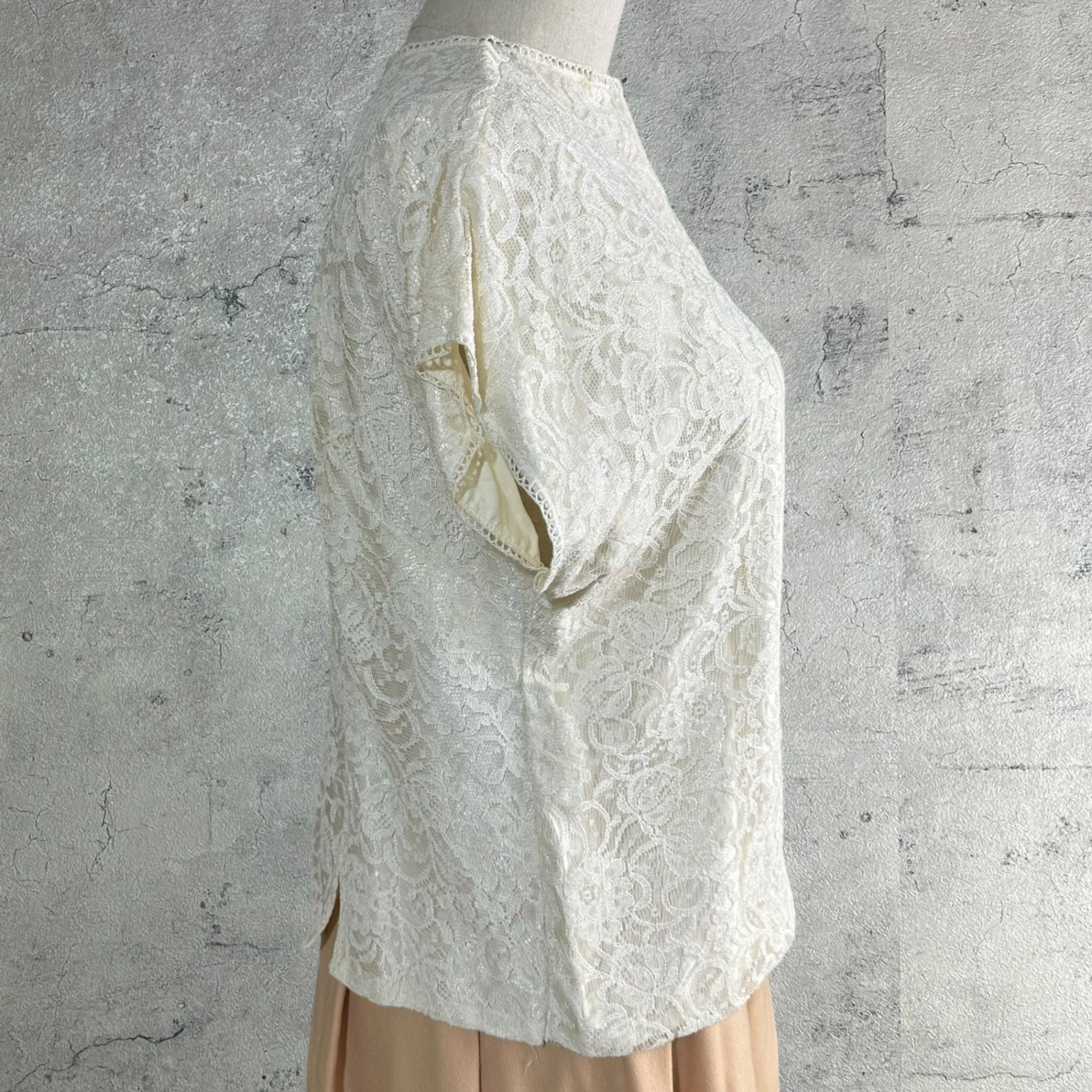 VINTAGE(ヴィンテージ) 60~'s all lace blouse 総レースブラウス FREE アイボリー