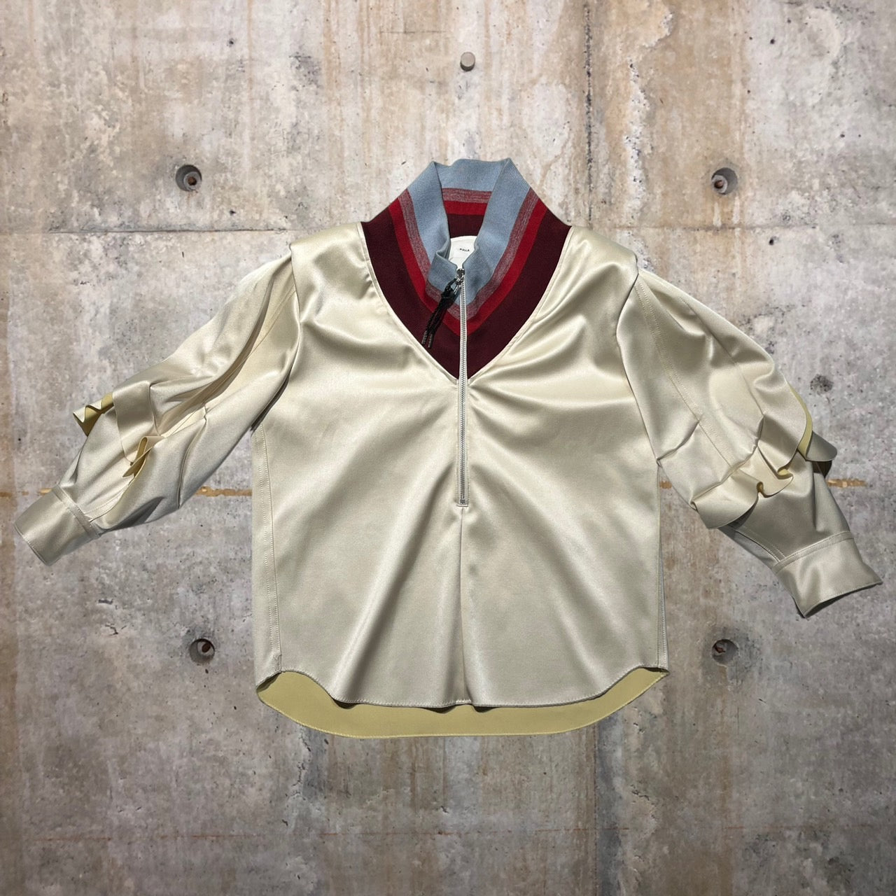 TOGA PULLA(トーガプルラ) ジャージィネックハーフジッププルオーバー TP02-FJ227 36(S) アイボリー