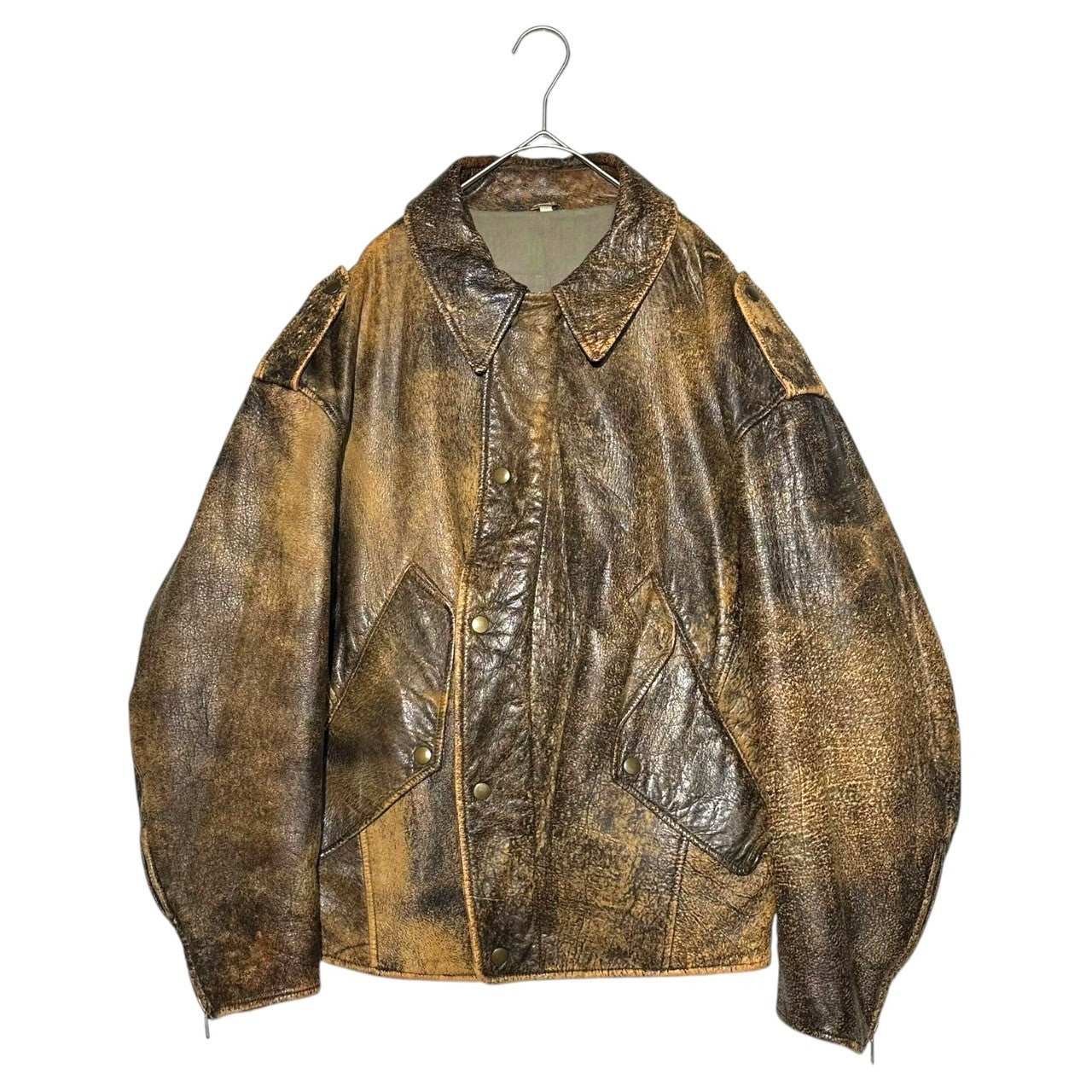 YOHJI YAMAMOTO(ヨウジヤマモト) 80's Inside brand logo lambskin single leather jacket short length 80年代 内側 ブランド ロゴ ラムスキン シングル レザー ジャケット 短丈 M ブラウン