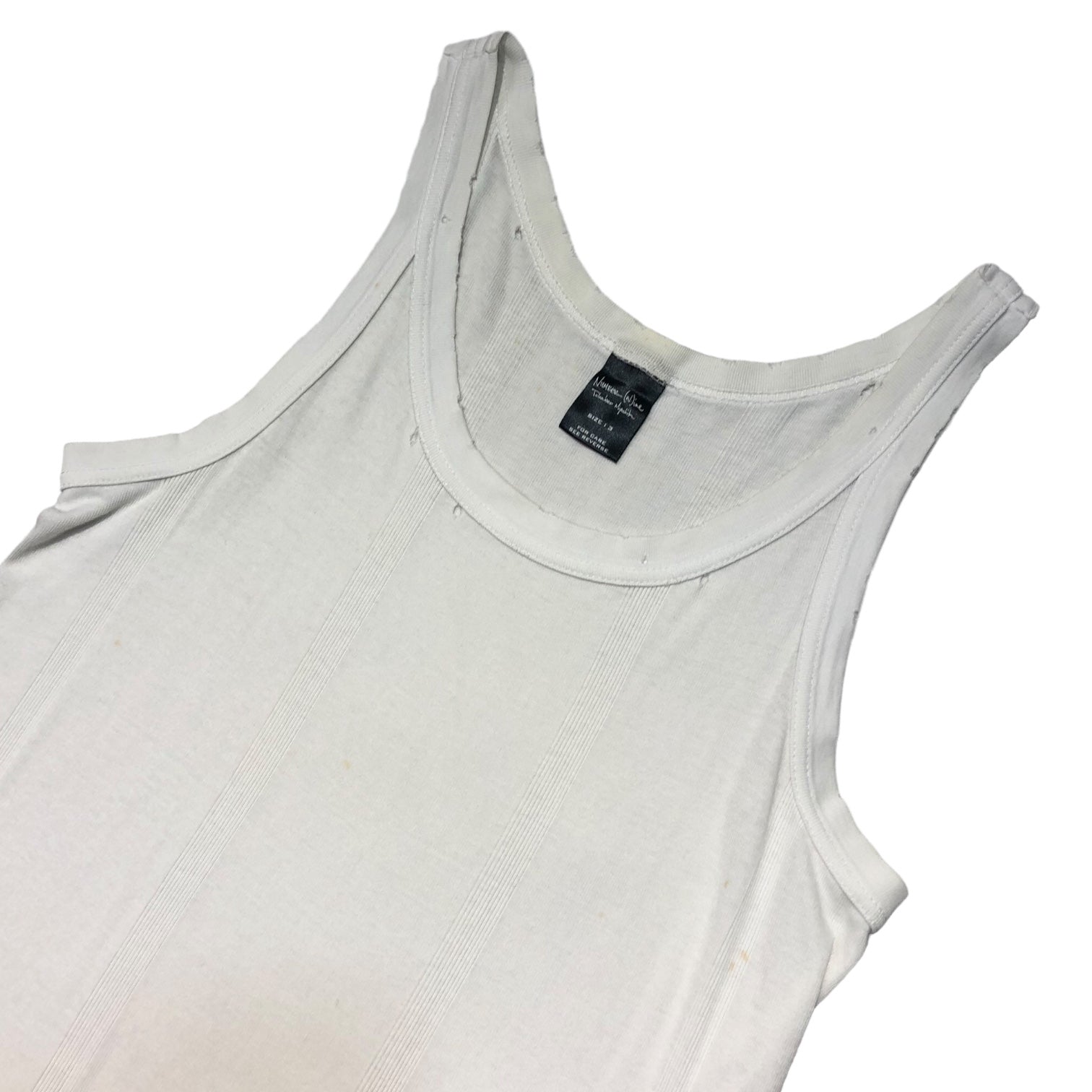 NUMBER (N)INE(ナンバーナイン) 00's Damage processing Tank top ダメージ加工 タンクトップ SIZE 3(M程度) ホワイト