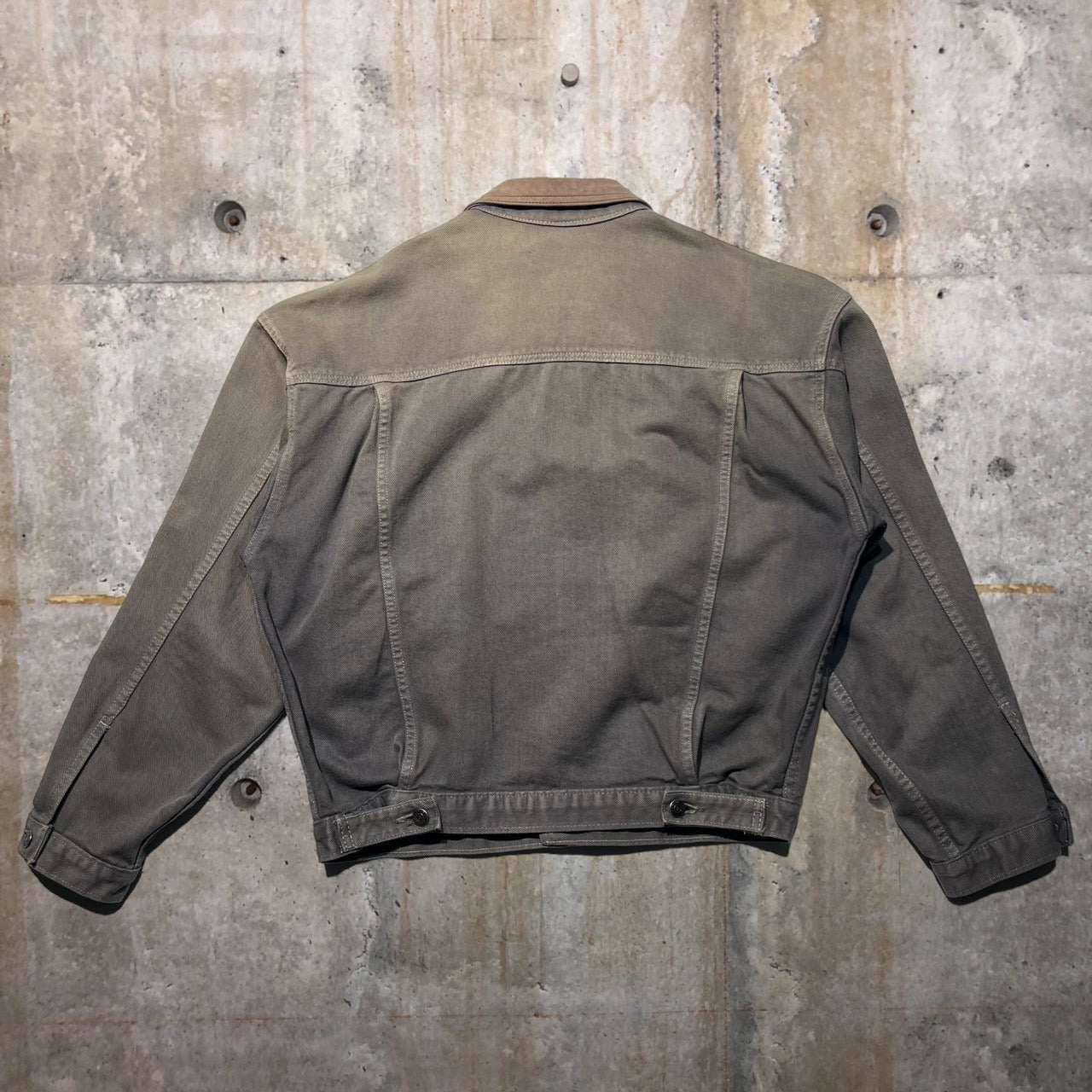 OLD GAP(オールドギャップ) 90's 襟レザートラッカージャケット S/M グレー