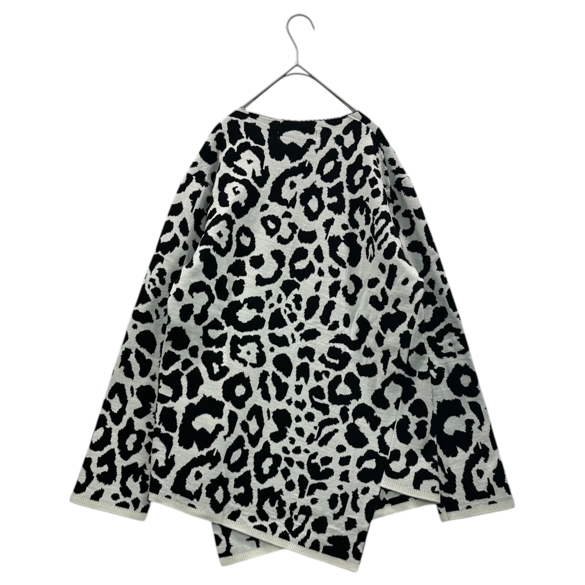 BLACK COMME des GARCONS(ブラックコムデギャルソン) Monochrome Leopard Print Acrylic Wool Knit モノクロ ヒョウ柄 アクリル ウール ニット ホワイト×ブラック