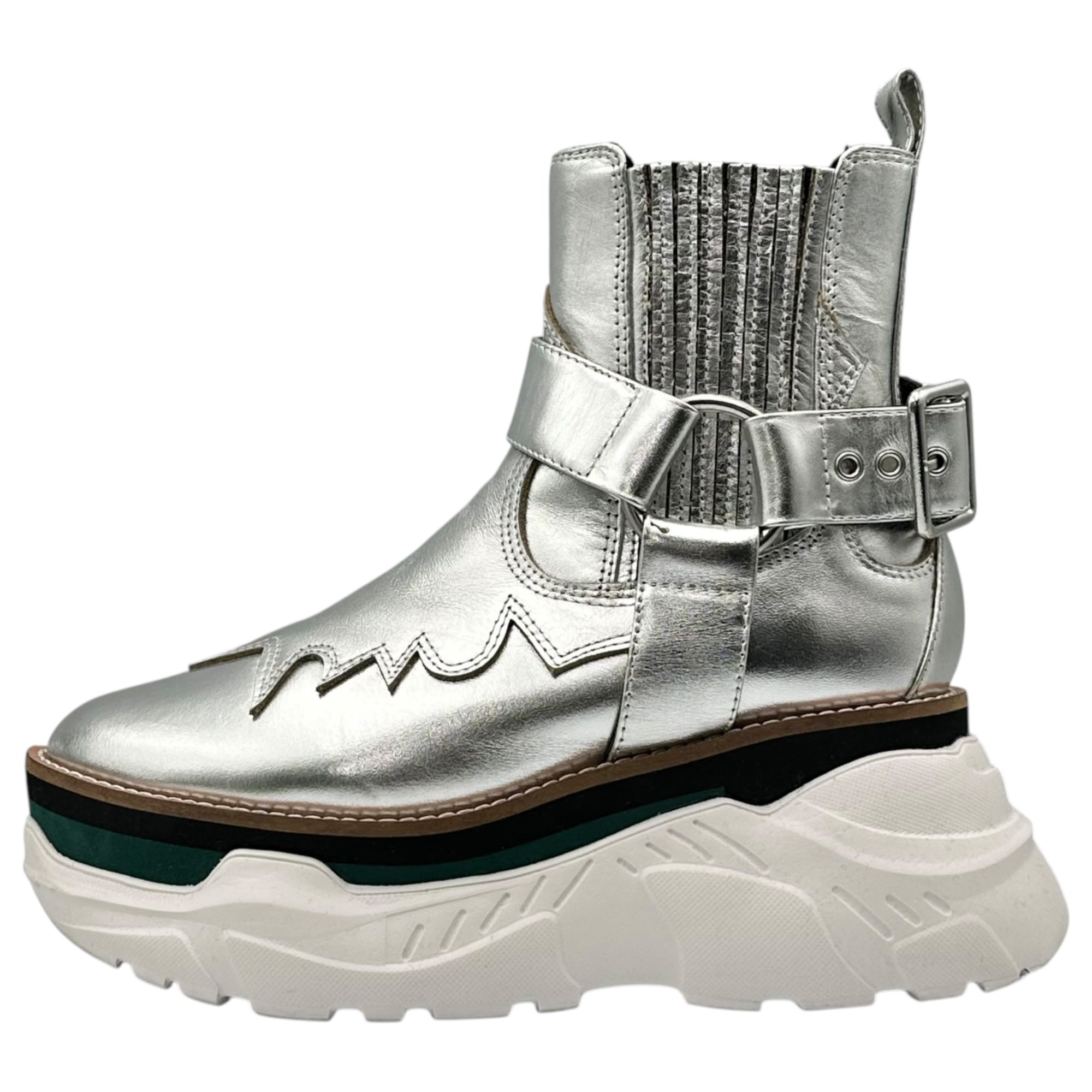 Maison MIHARA YASUHIRO(メゾンミハラヤスヒロ) CHANKY SOLE WESTERN チャンキー ソール ウェスタン ブーツ B03FW702 38(24cm程度) シルバー 厚底