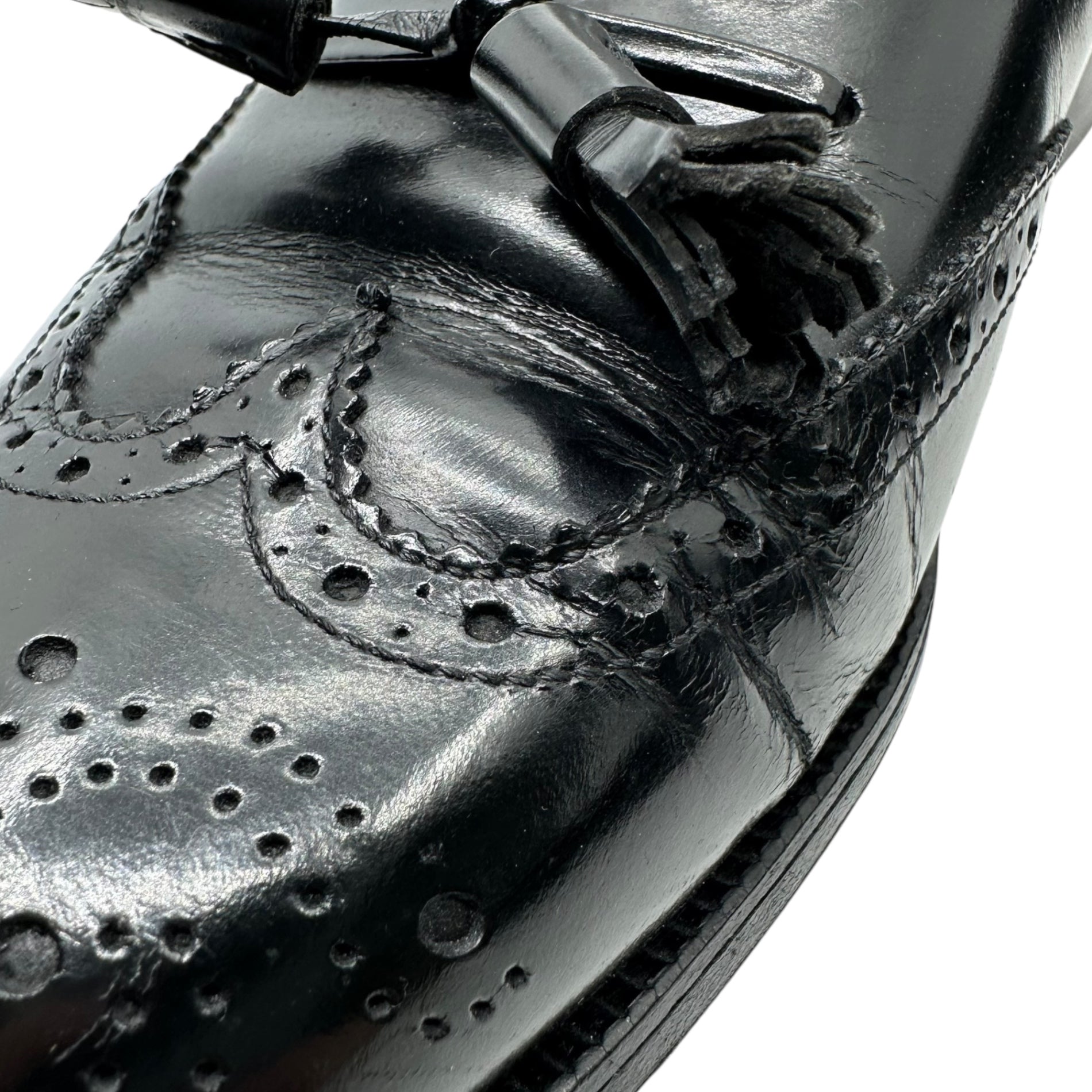 Burberrys(バーバリーズ) old tassel loafers オールド タッセル ローファー 革靴 25.0cm ブラック 日本製