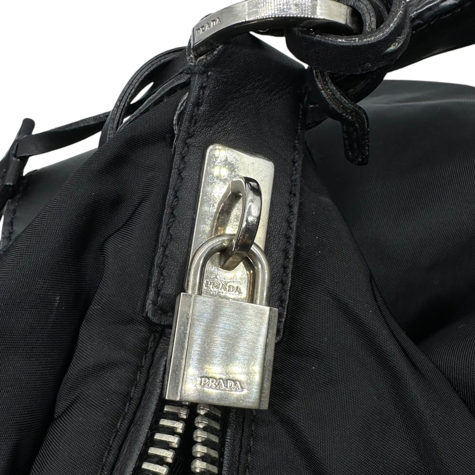 PRADA(プラダ) Big Diagonal Shoulder Bag ビッグ 斜め掛け ショルダー バッグ VA0280 ブラック ボストン 旅行 レザー ナイロン