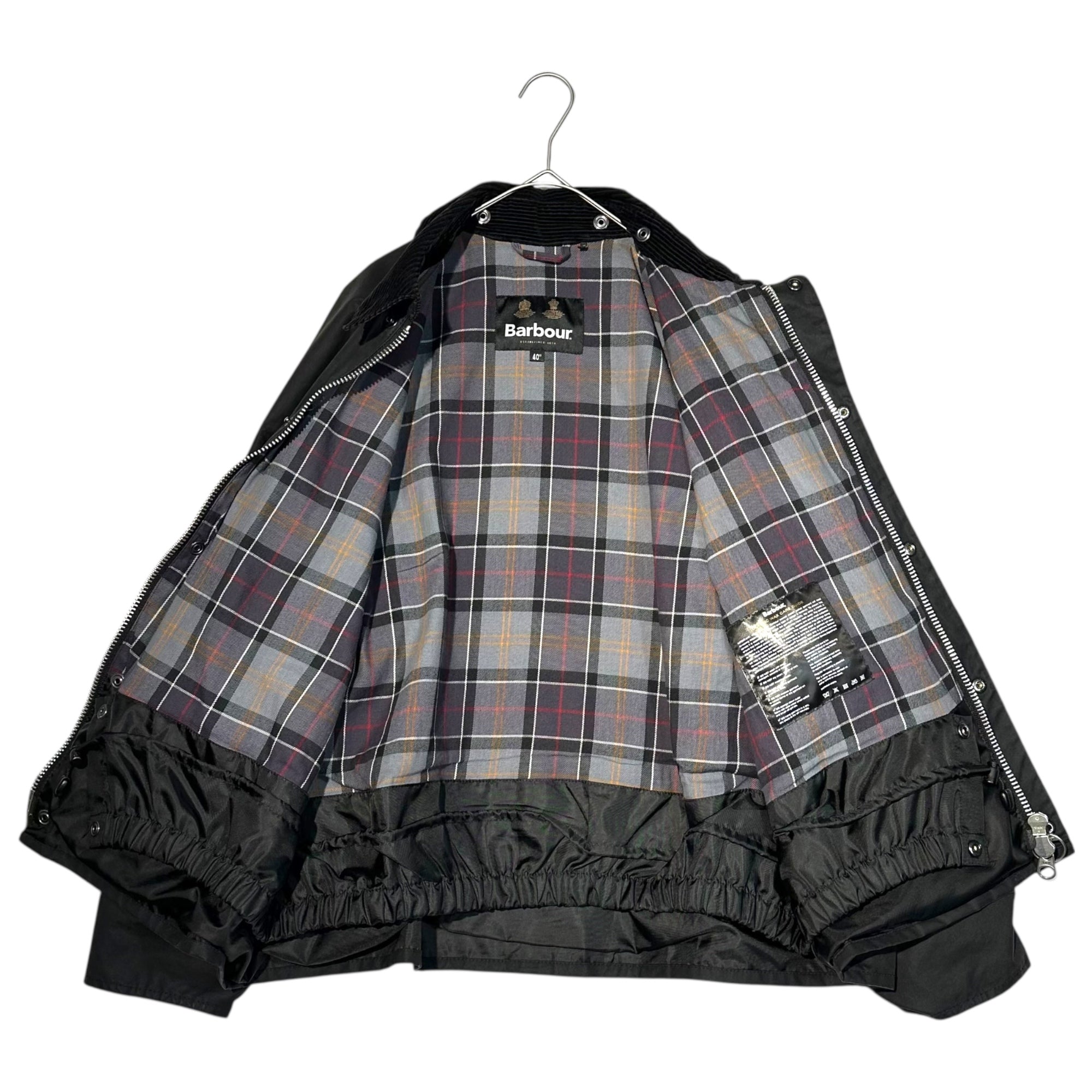 Barbour(バブアー) TRANSPORT Wax Short Jacket トランスポート ワックス ショート ジャケット 222MWX1678 40(L程度) ブラック ショート丈 ブルゾン