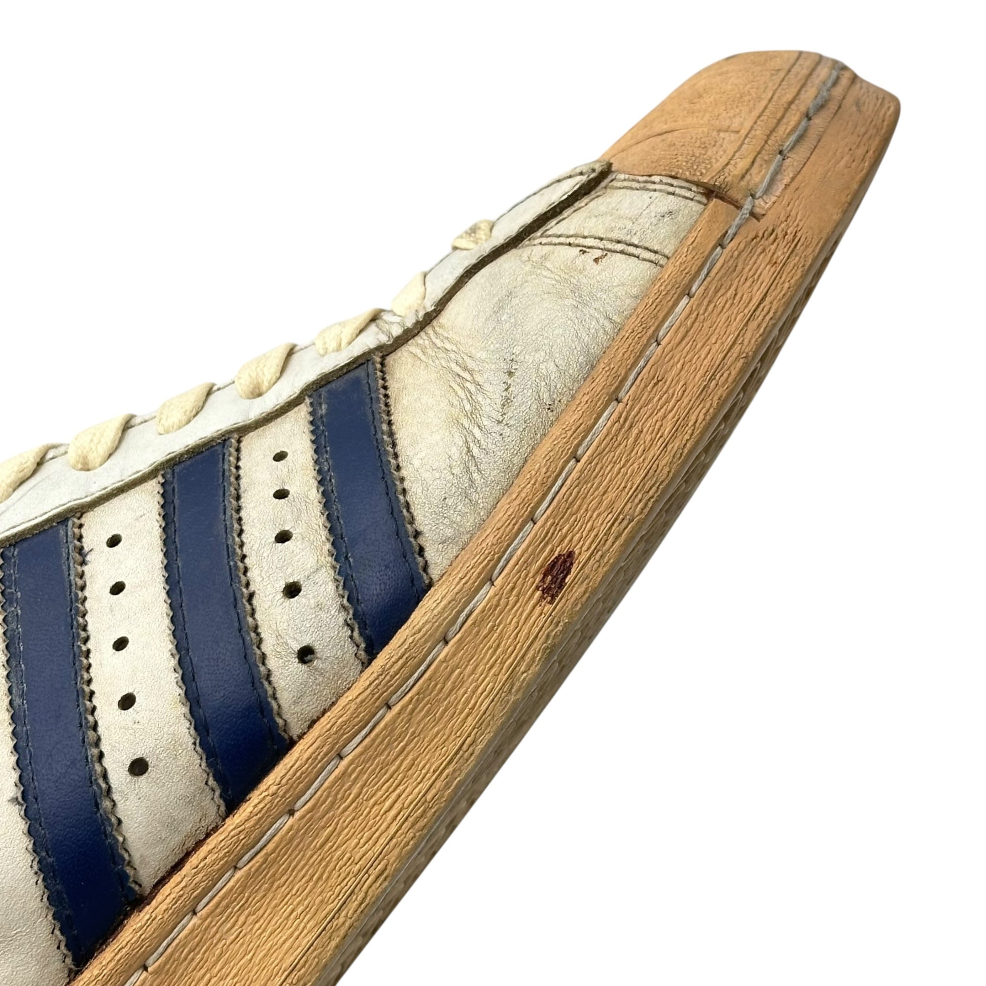 adidas(アディダス) 80's SUPER STAR Low-cut sneakers 80年代 ローカット スーパースター ローカット スニーカー 11 1/2(29.5cm程度) ホワイト×ネイビー 稀少 フランス製