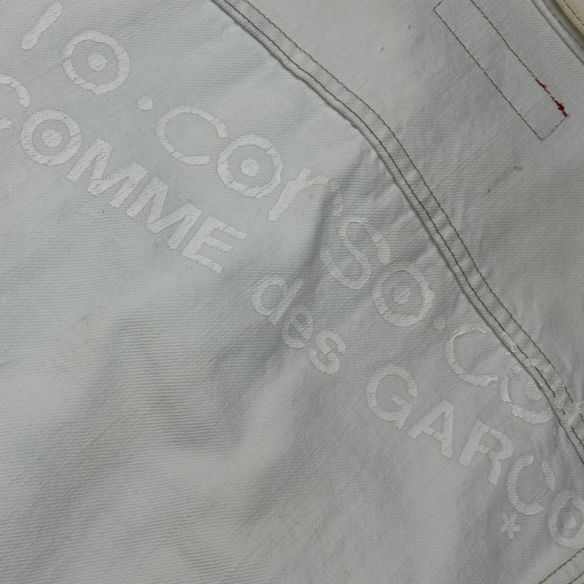 COMME des GARCONS JUNYA WATANABE MAN × Levi's × 10・corso・como COMME des GARCONS(コムデギャルソンジュンヤワタナベマン × リーバイス × ドゥエチ コルソコモ コムデギャルソン) 2002AW White Denim Jacket with Back Print バック プリント ホワイト デニム ジャケット GG-J201 M ホワイト AD2002 00s アーカイブ