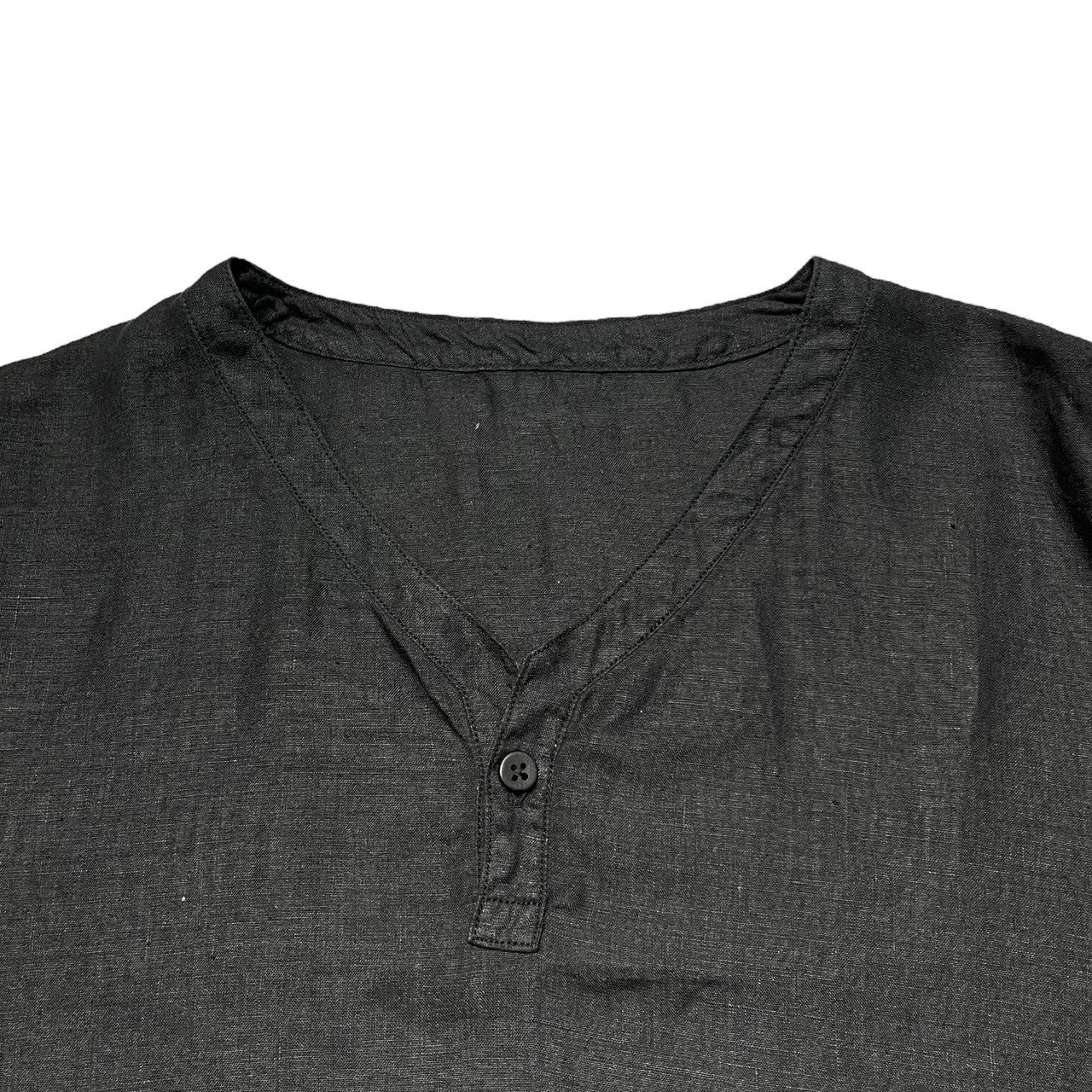 MITTAN(ミッタン) 大麻 プルオーバー ヘンリーネック カットソー 3(L程度) ブラック シャツ