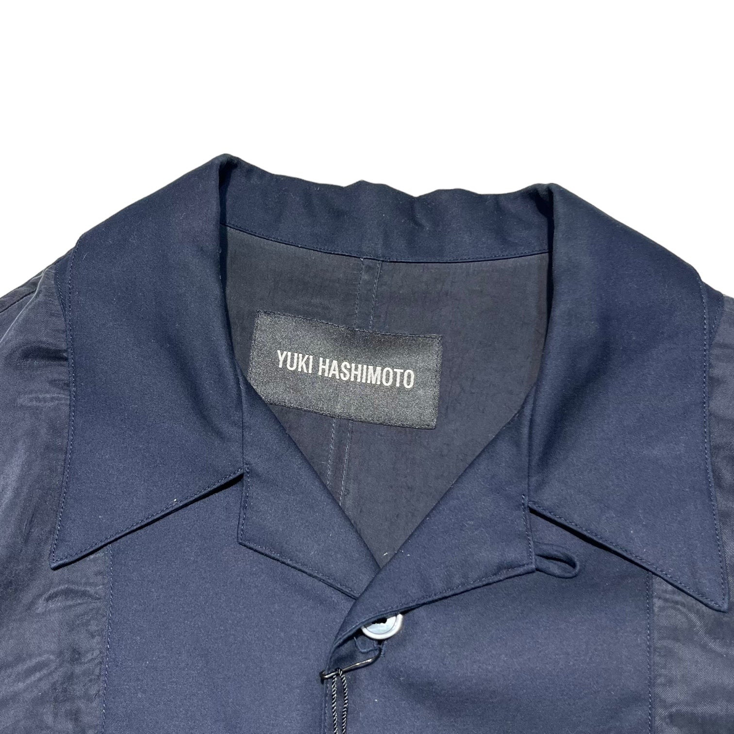 YUKI HASHIMOTO(ユウキハシモト) 20AW LINING SHIRTS 限定色 ライニング シャツ 202-01-0103 46(M程度) ネイビー オープンカラー 開襟 インサイドアウト 長袖