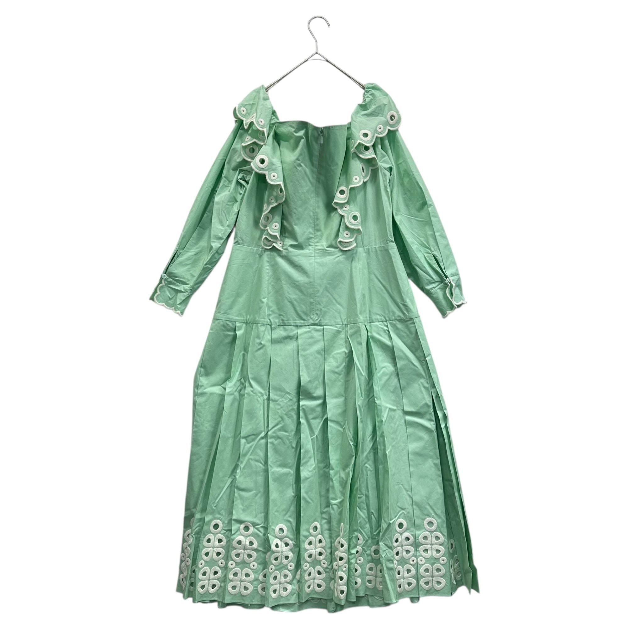 FENDI(フェンディ) Big Race Color Pleated Dress ビッグ レース カラー プリーツ ワンピース 46 ミント