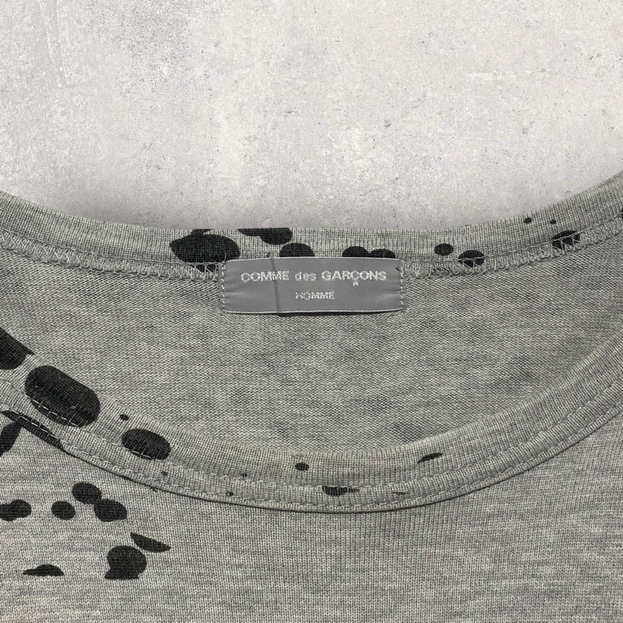 COMME des GARCONS HOMME(コムデギャルソンオム) 90's総柄カットソー 表記消え(メンズMサイズ程度) グレー 田中オム