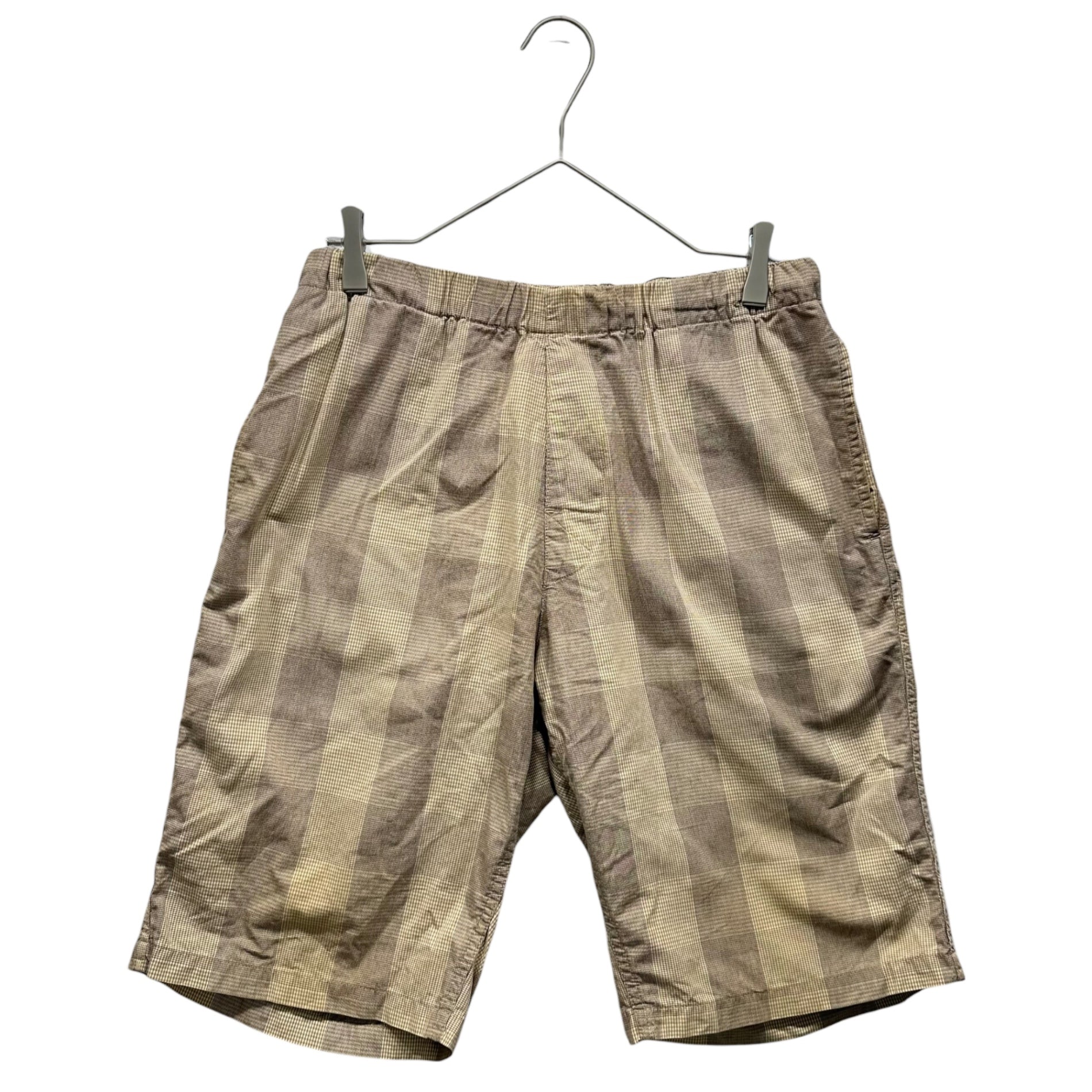 GOODENOUGH(グッドイナフ) 90's Back GE Print Check Easy Shorts 90年代 バック プリント チェック イージー ショーツ ハーフパンツ M ブラウン 90年代オリジナル 藤原ヒロシ