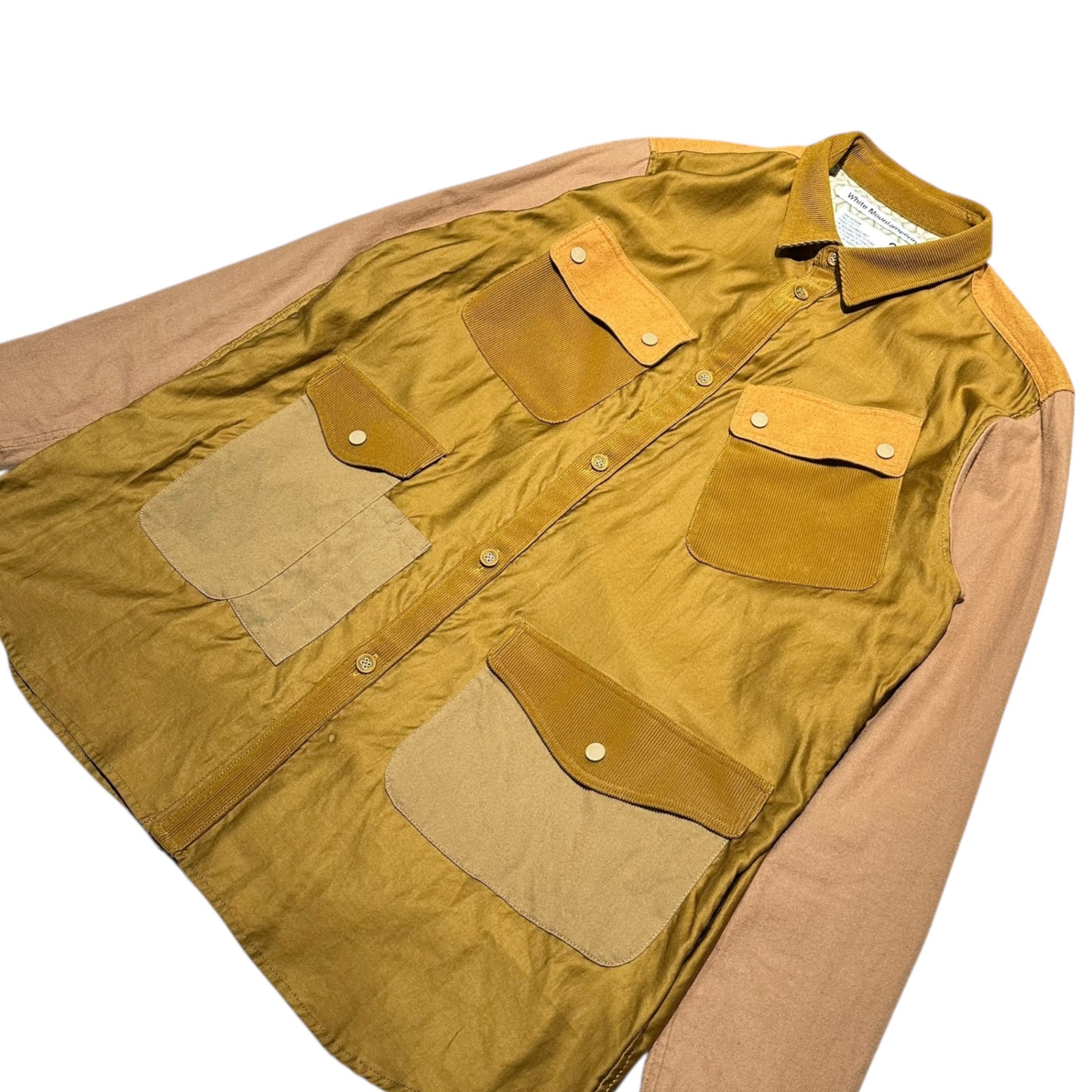 White Mountaineering(ホワイトマウンテニアリング) 20AW MIXED FABRIC HUNTING SHIRT 異素材 ハンティング シャツ WM2073101 2 ブラウン 長袖 コーデュロイ