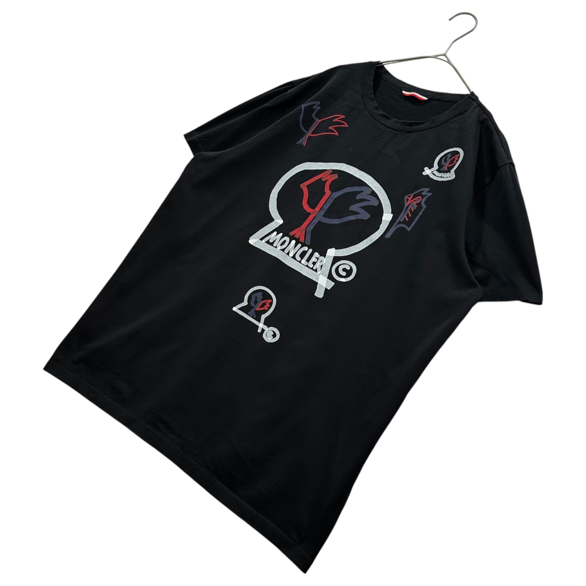 MONCLER(モンクレール) MAGLIA T-SHIRT ロゴ プリント Tシャツ D20918037850 XL ブラック