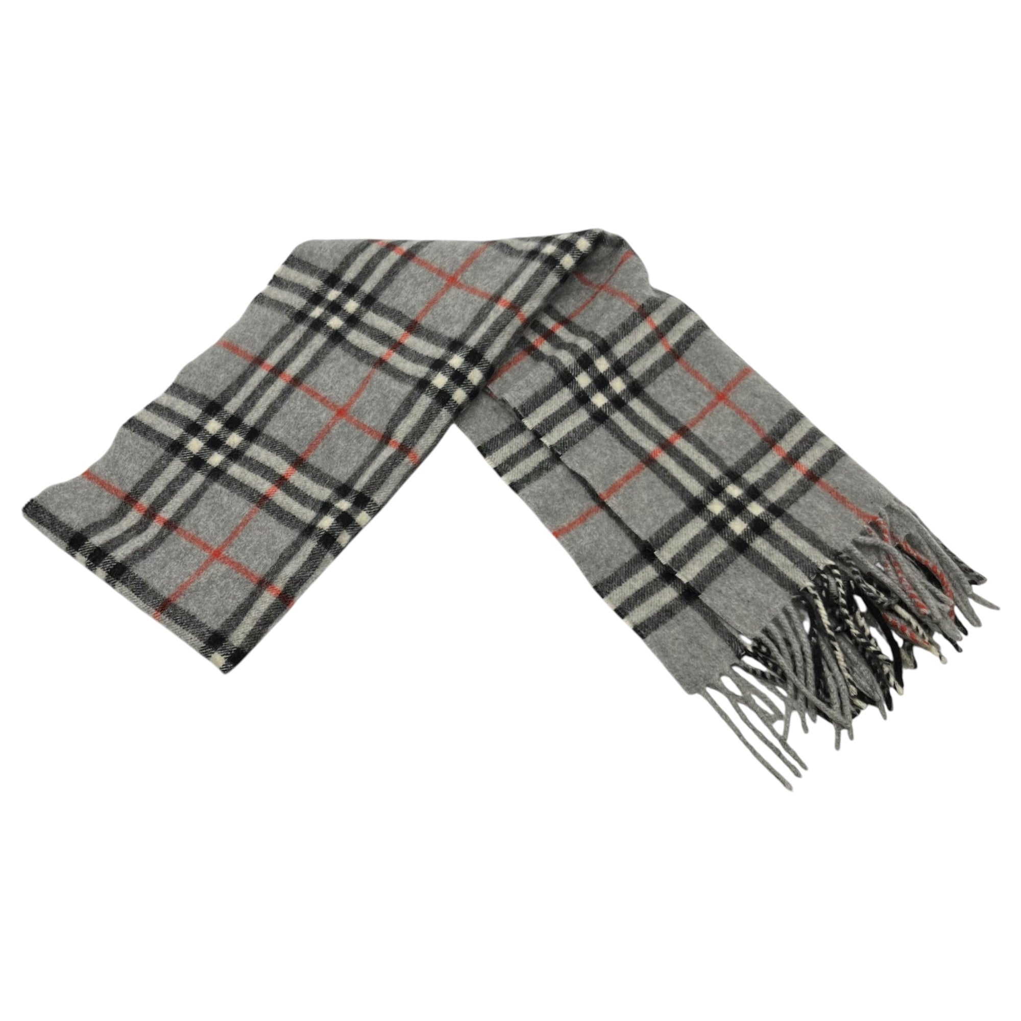 BURBERRY LONDON(バーバリーロンドン) カシミヤバーバリーチェックマフラー グレー