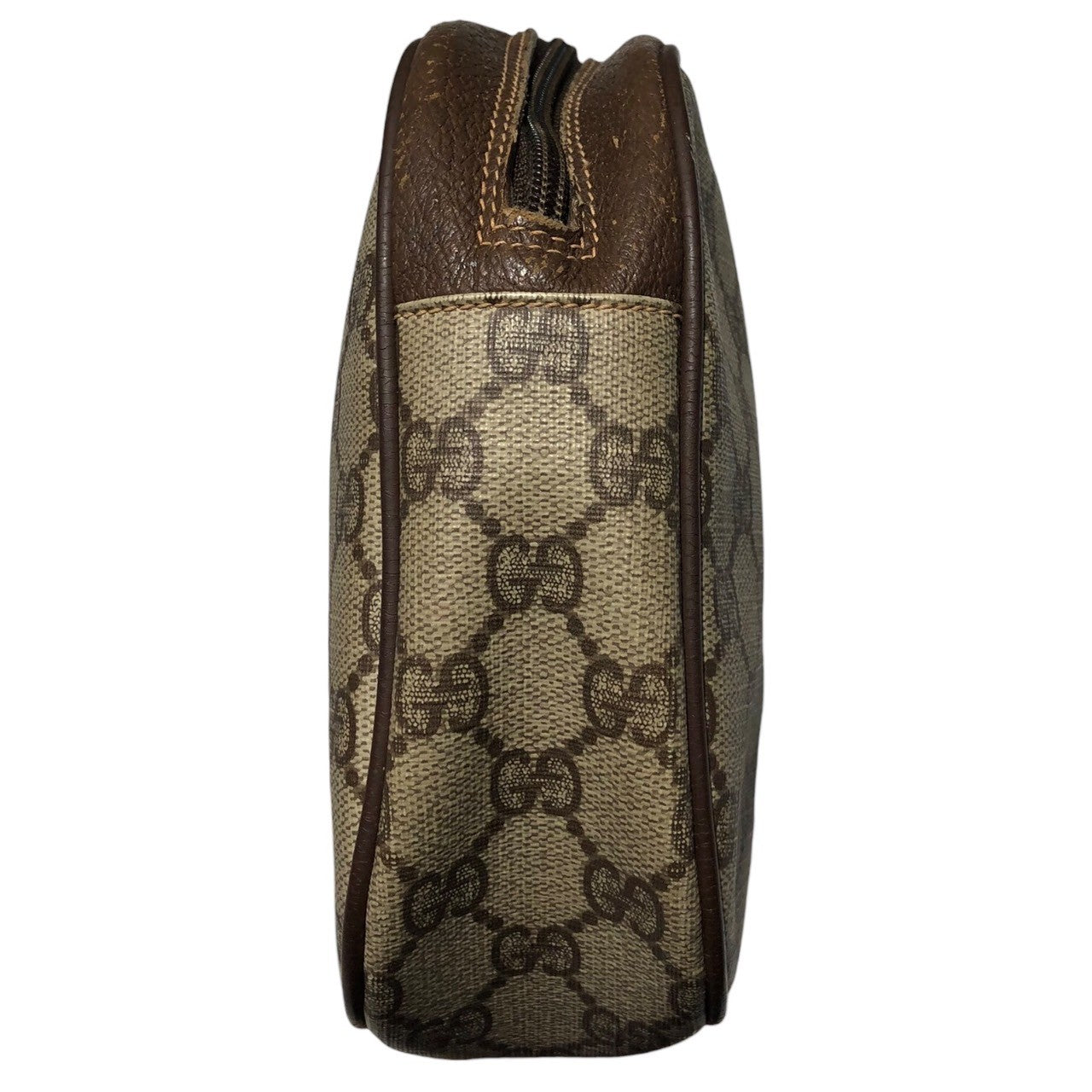 GUCCI(グッチ) 80's GG canvas sherry line pouch GG キャンバス シェリーライン ロゴ ポーチ 156.01.034 ベージュ 80年代 セカンド クラッチ バッグ