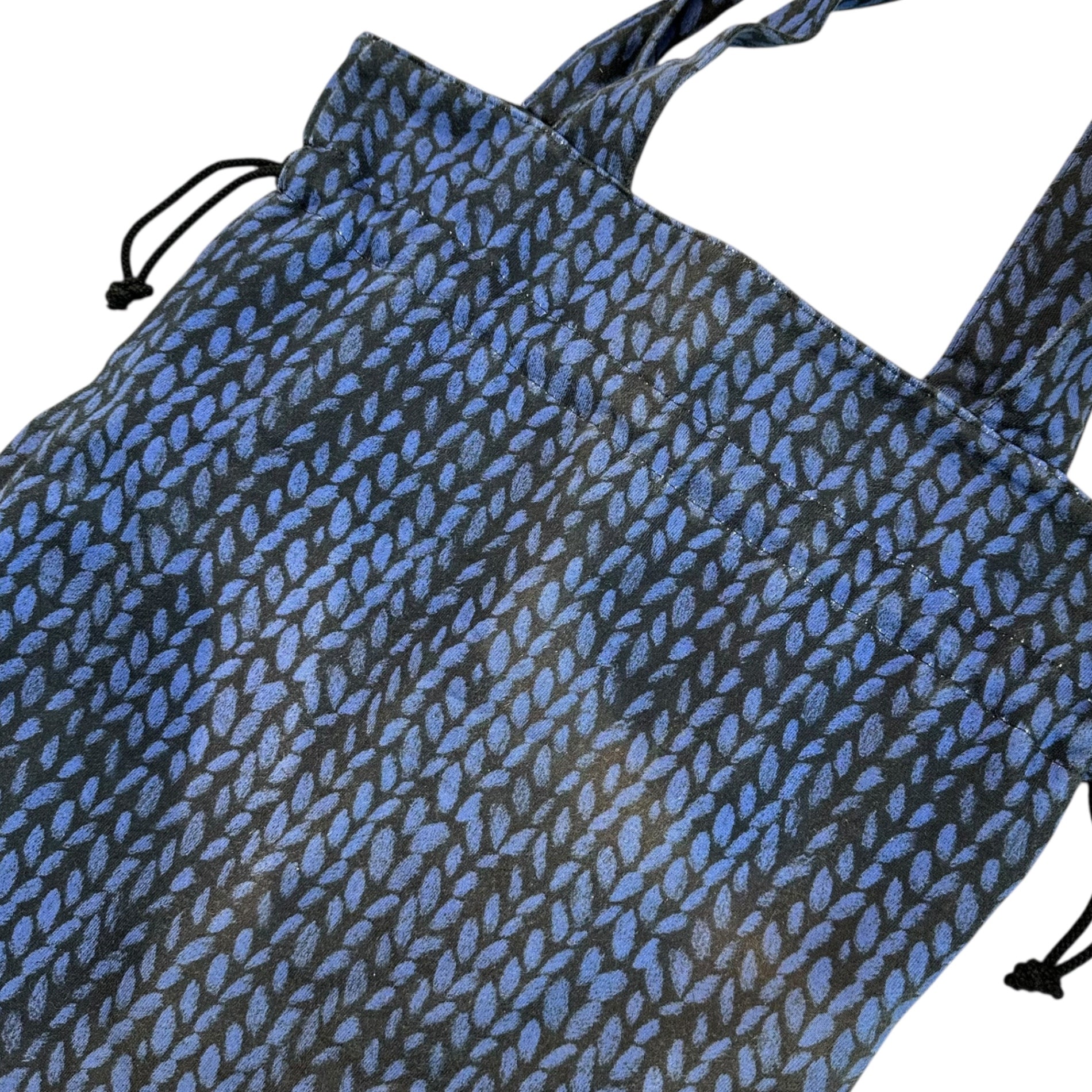 LIMI feu(リミフゥ) Knit Trompe l'oeil Print Tote Bag ニット トロンプルイユ プリント トート バッグ ブルー×ブラック