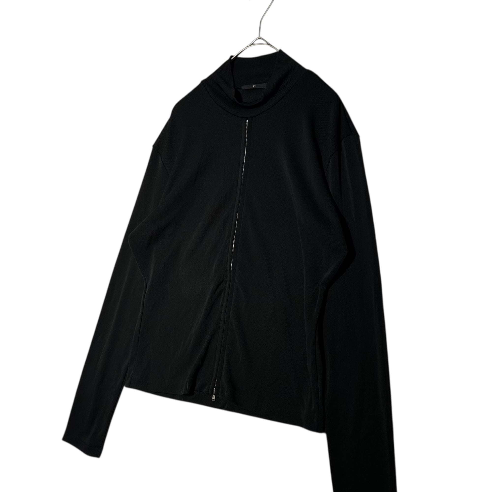 Y's(ワイズ) Center Zip Pullover Sheer Top センター ジップ プルオーバー シアー トップ YL-T64-906 表記無(M程度) ブラック カットソー モックネック