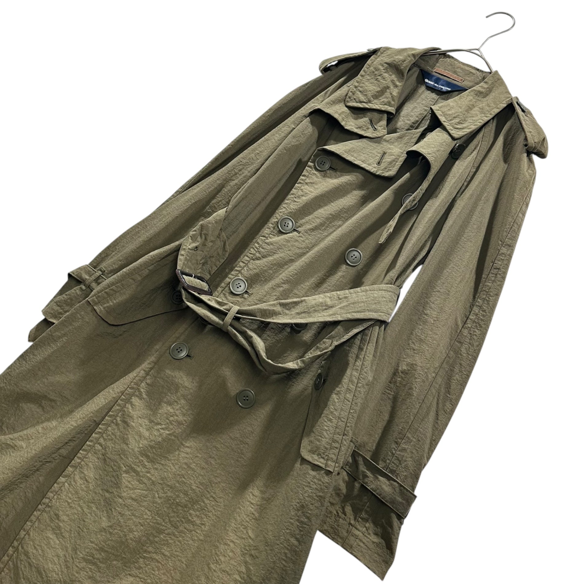 COMME des GARCONS(コムデギャルソン) 1998SS Aoyama Exclusive Nylon Trench Coat 青山限定 ナイロン トレンチ コート KX-814070 FREE カーキ AD1997 90s アーカイブ