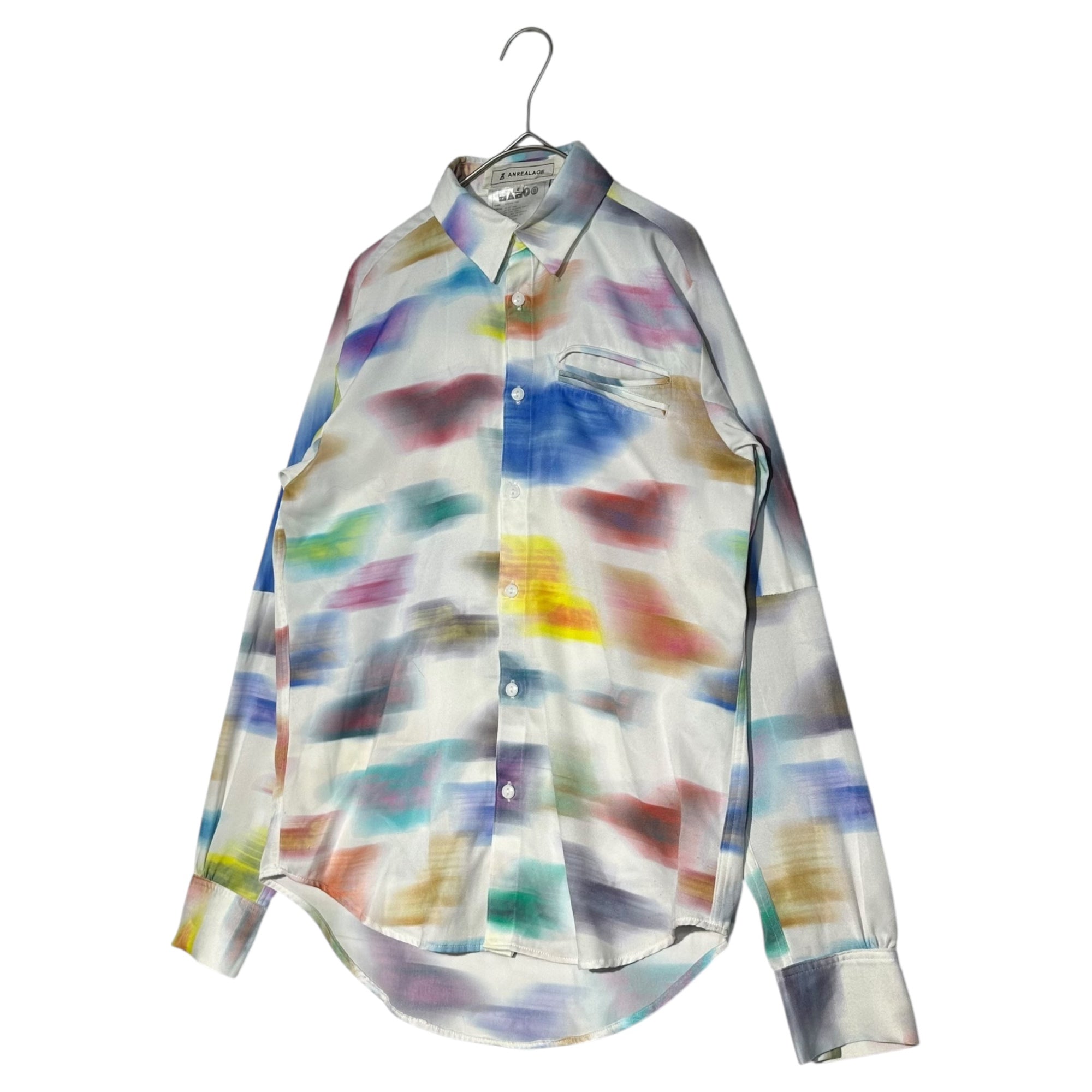 ANREALAGE(アンリアレイジ) 12AW ”TIME期” Neon Polyester L/S Shirt ネオン ポリエステル 長袖 シャツ 81-3-5418-0096 0(XS程度) マルチ