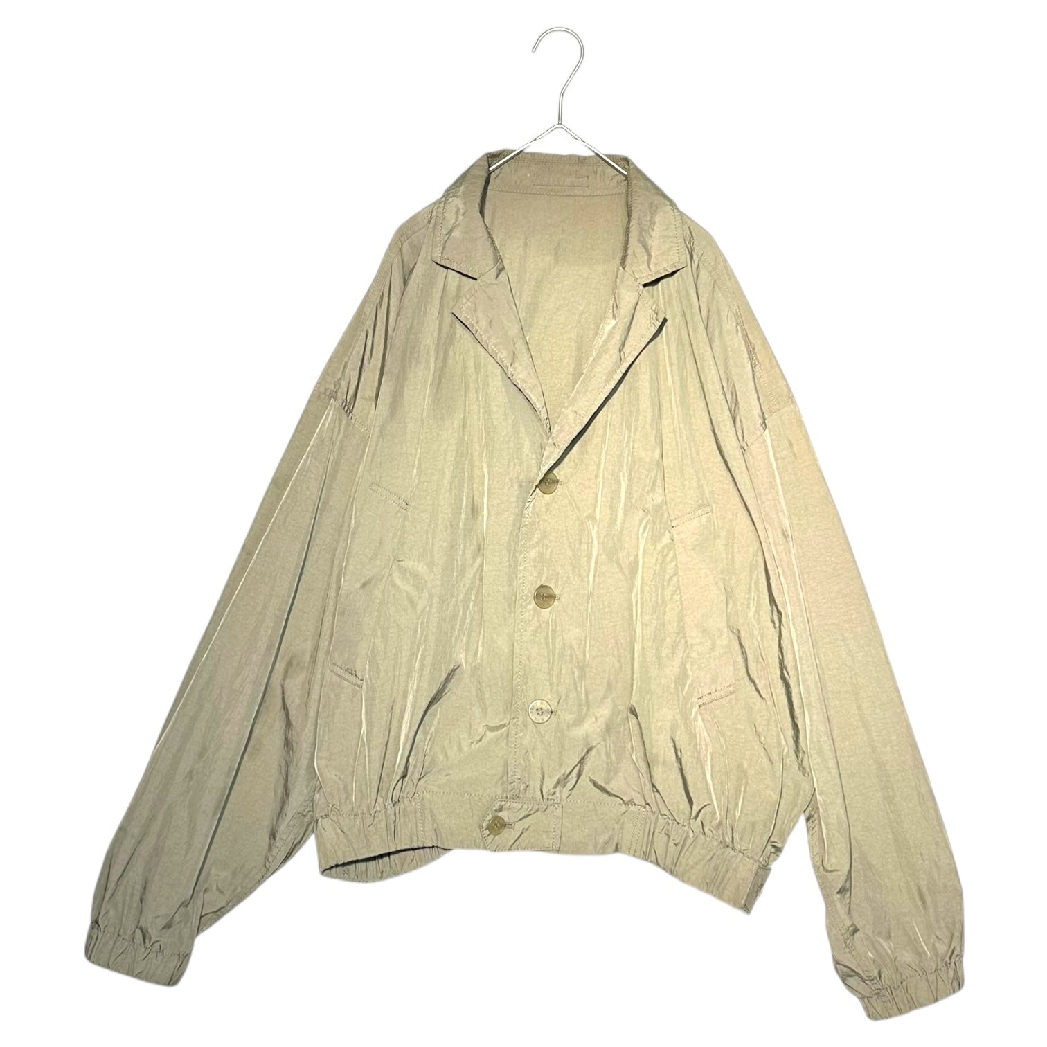 ISSEY MIYAKE MEN(イッセイミヤケメン) 18SS OPEN COLLAR WIND COAT BLOUSON オープンカラー ウインド コート ブルゾン ME81FC060 3(L程度) ベージュ 開襟 コレクション ランウェイ着用品
