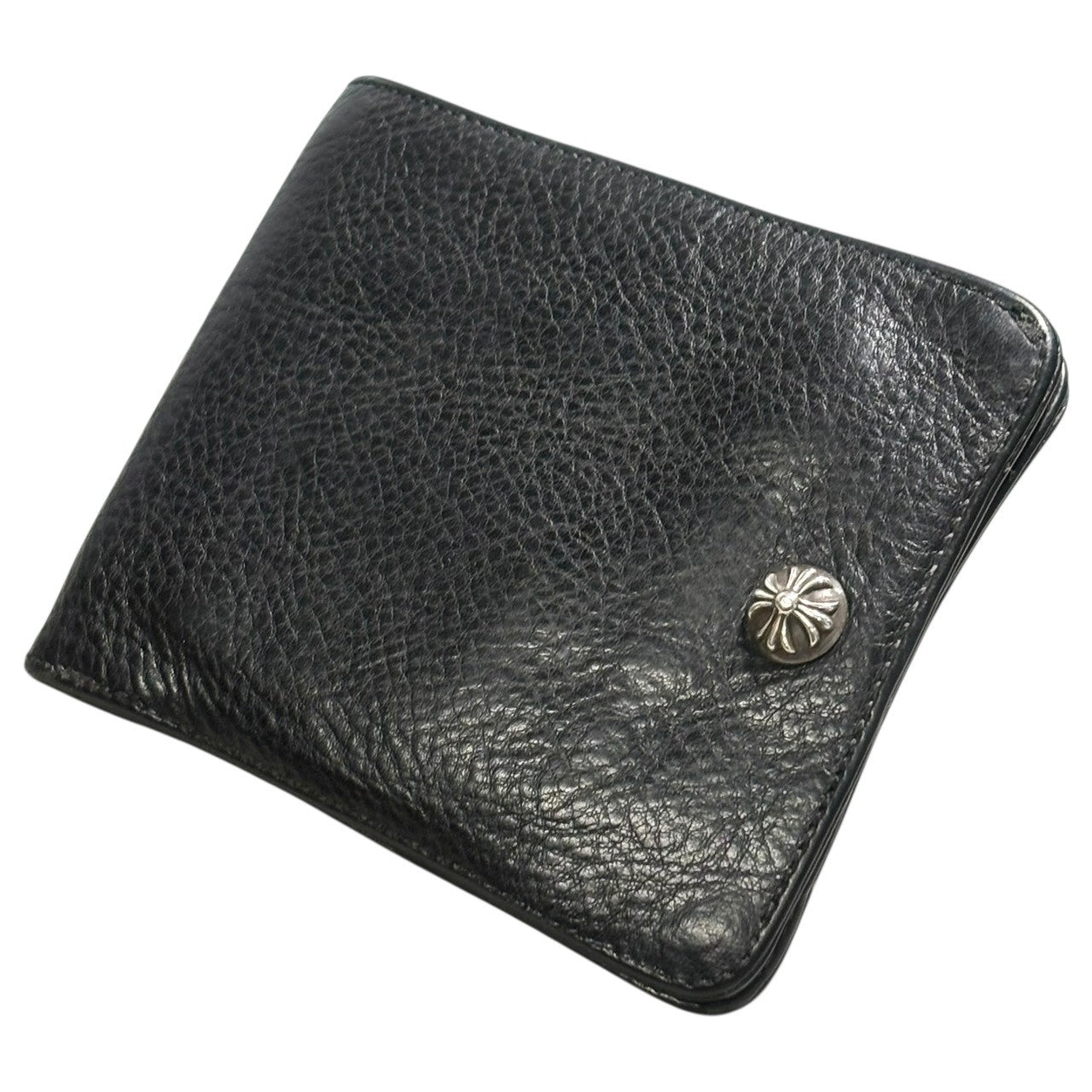 CHROME HEARTS(クロムハーツ) 1SNAP WALLET 1スナップ クロスボタン ウォレット ブラック 2つ折り財布 インボイス付
