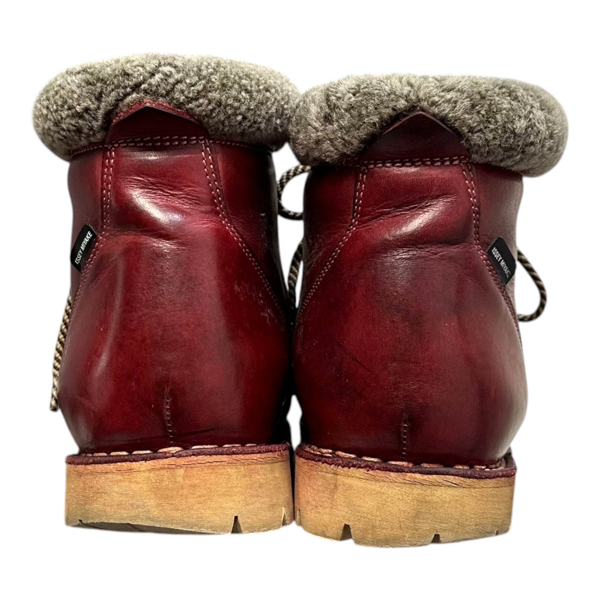 ISSEY MIAYAKE × Paraboot(イッセイミヤケ × パラブーツ) Mouton Boa Mountain Boots ムートン ボア マウンテン ブーツ ME13-AJ004-24 120206 27cm バーガンディ フランス製