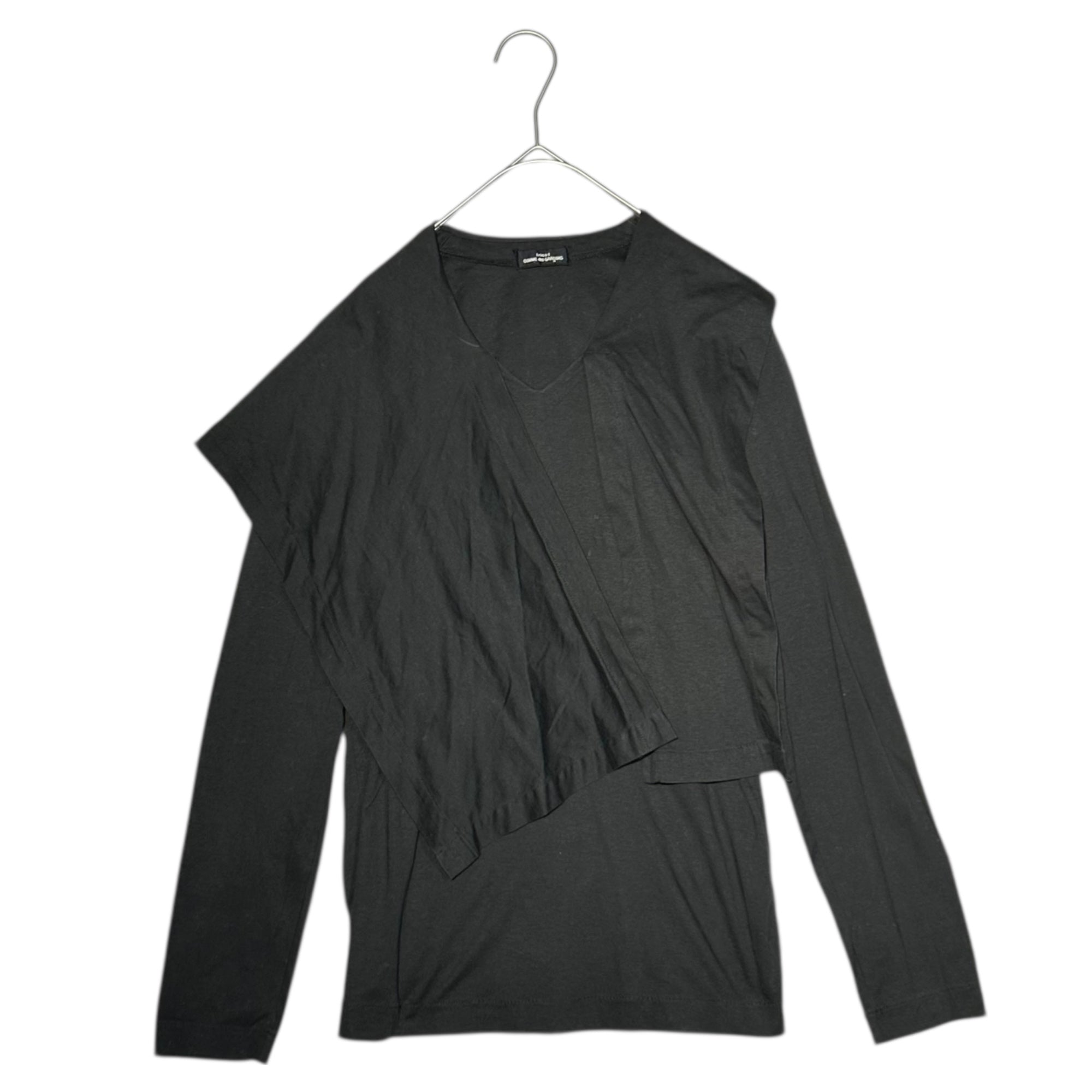 tricot COMME des GARCONS(トリココムデギャルソン) 80's Stole Design L/S Cotton Top 80年代 ストール デザイン 長袖 コットン カットソー TT-110360 FREE ブラック AD表記無し 川久保玲 本人期