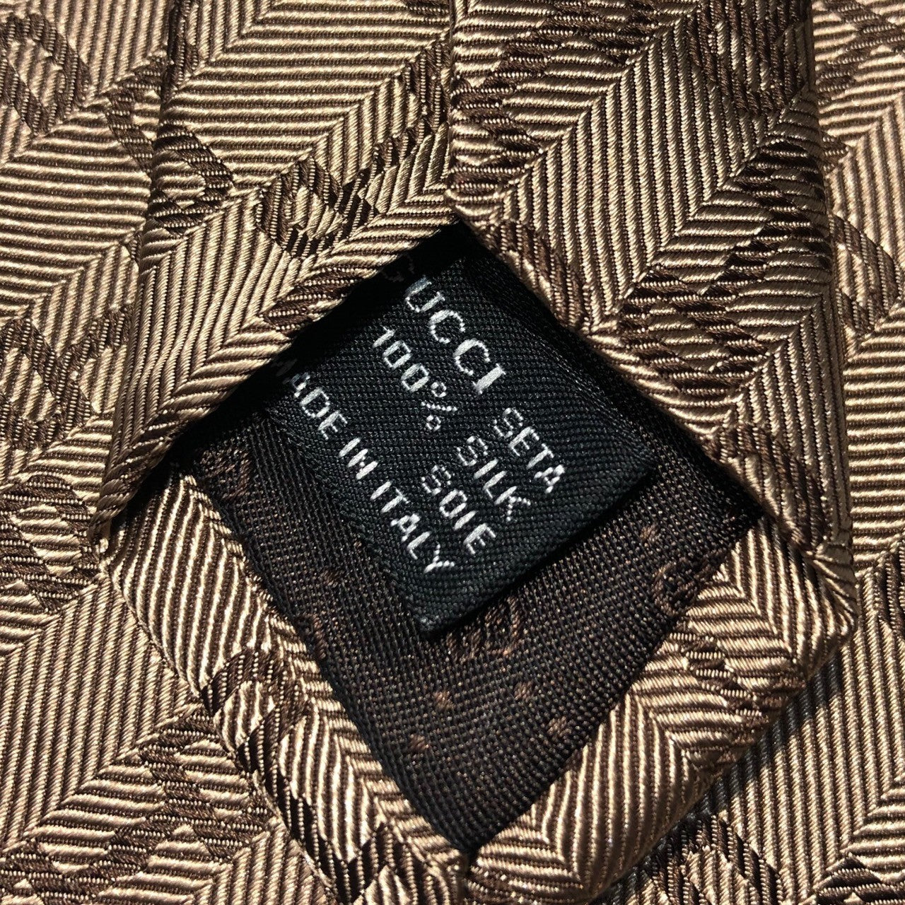 GUCCI(グッチ) タッセル デザイン シルク ネクタイ ベージュ