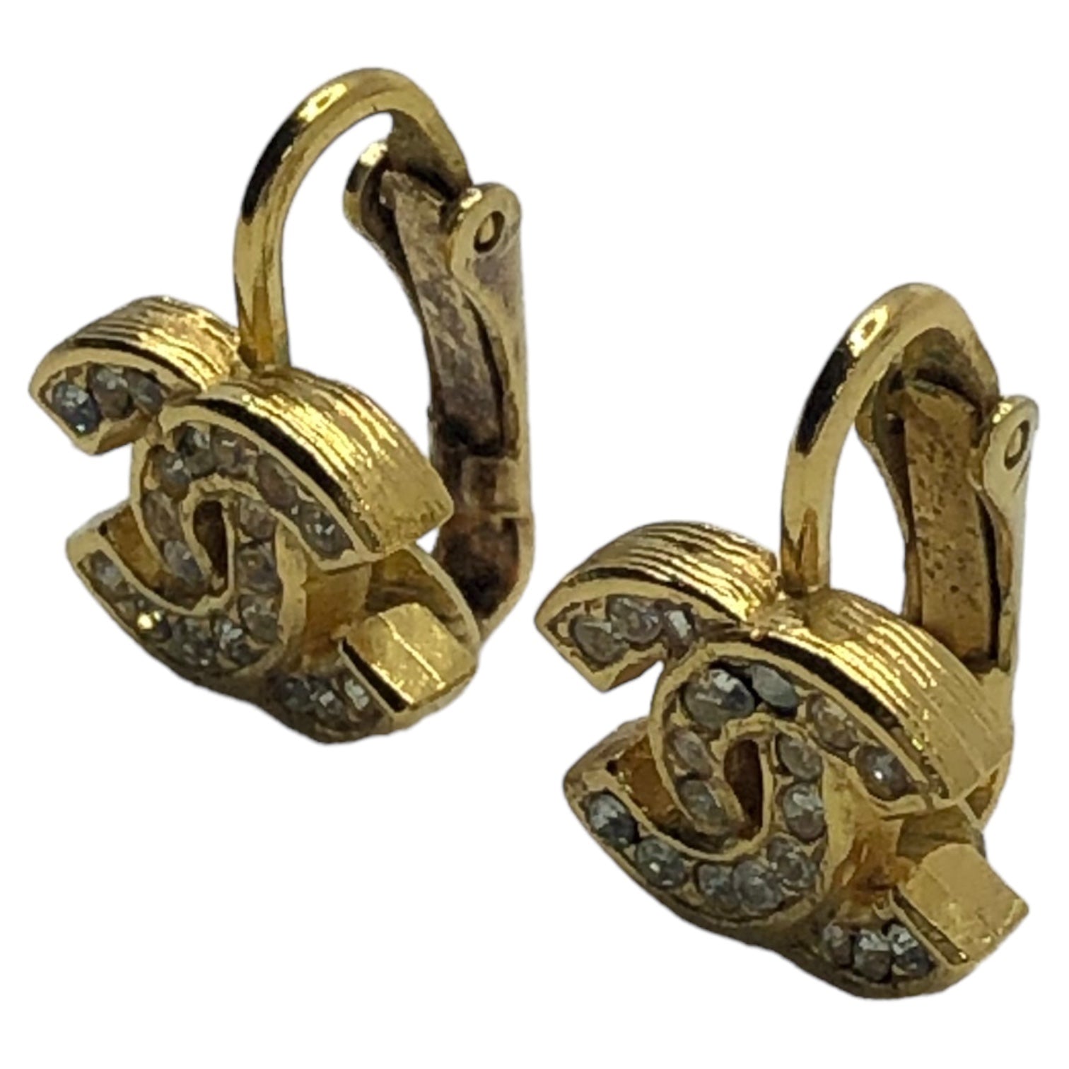 CHANEL(シャネル) 70's coco mark rhinestone earrings ココマーク ラインストーン イヤリング ゴールド 刻印2032 70年代 ヴィンテージ ジュエリー