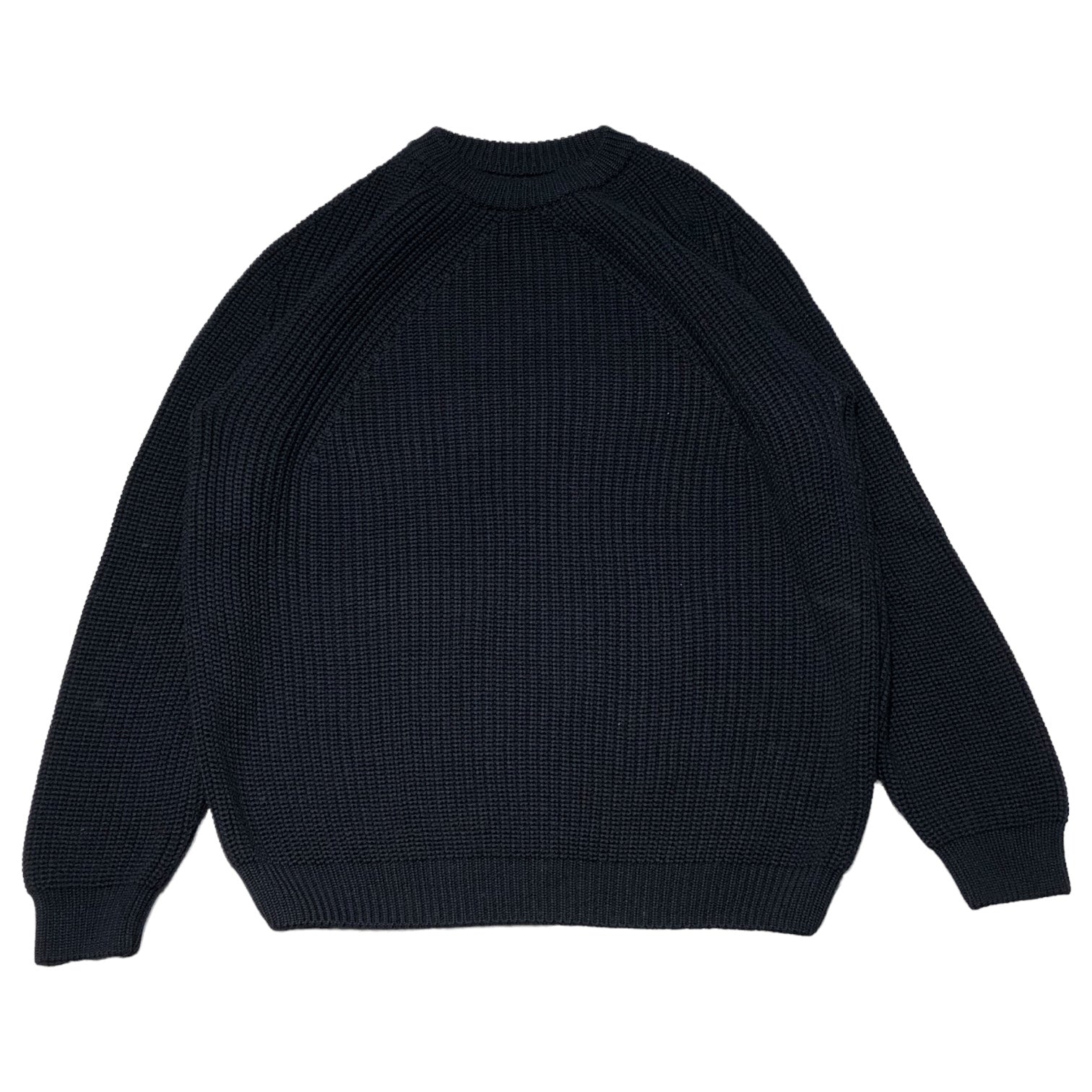 BATONER(バトナー) 21AW SIGNATURE CREW NECK ウール 5ゲージ シグニチャー 畦編み クルーネック ニット BN-21FM-023 4(XL程度) ネイビー