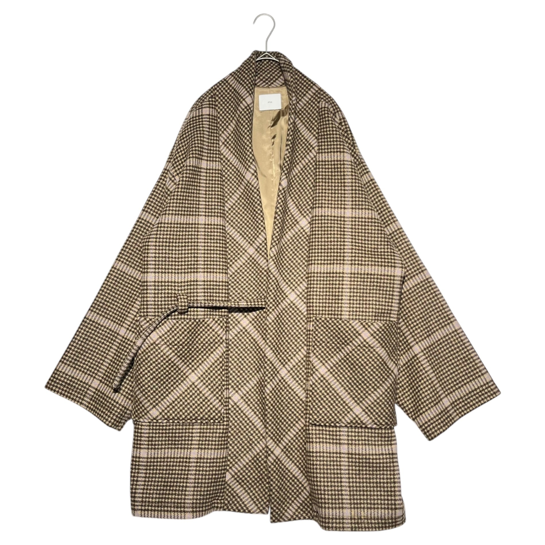 ATHA(アタ) BIG CHECK NORAGI COAT ビッグ チェック ノラギ コート A  