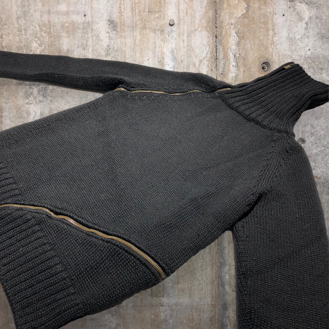 DOLCE&GABBANA(ドルチェ&ガッバーナドルガバ) 螺旋ジップアップニット 46(Mサイズ程度) ブラック