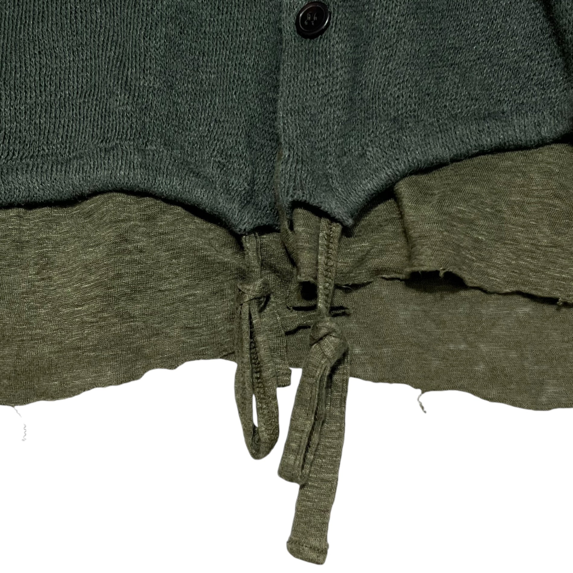 Y's(ワイズ) Layered type linen cardigan レイヤードタイプ リネン カーディガン YP-T32-866 S カーキ