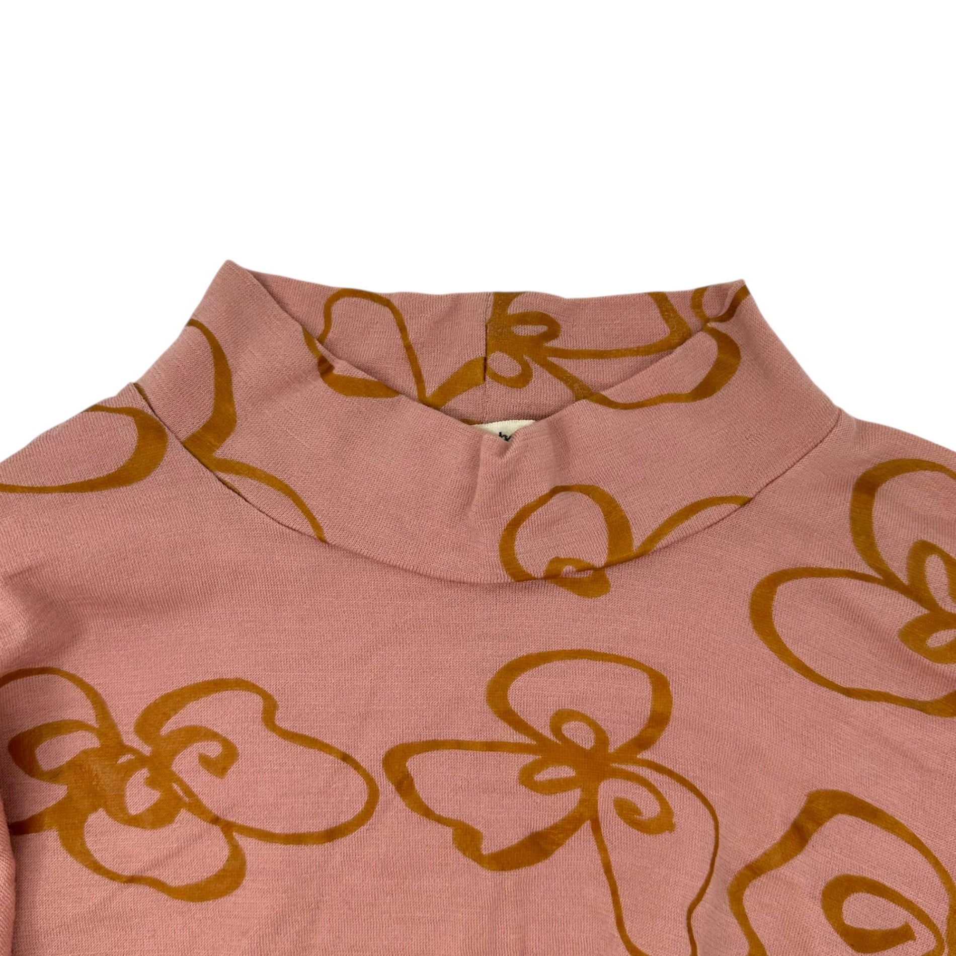 robe de chambre COMME des GARCONS(ローブドシャンブルコムデギャルソン) 97SS Floral Print Short-Length L/S T-shirt フラワー プリント ウール モックネック ショート丈 長袖 カットソー RT-040170 表記無(M程度) ピンク AD1996 90's 90年代 ヴィンテージ Tシャツ