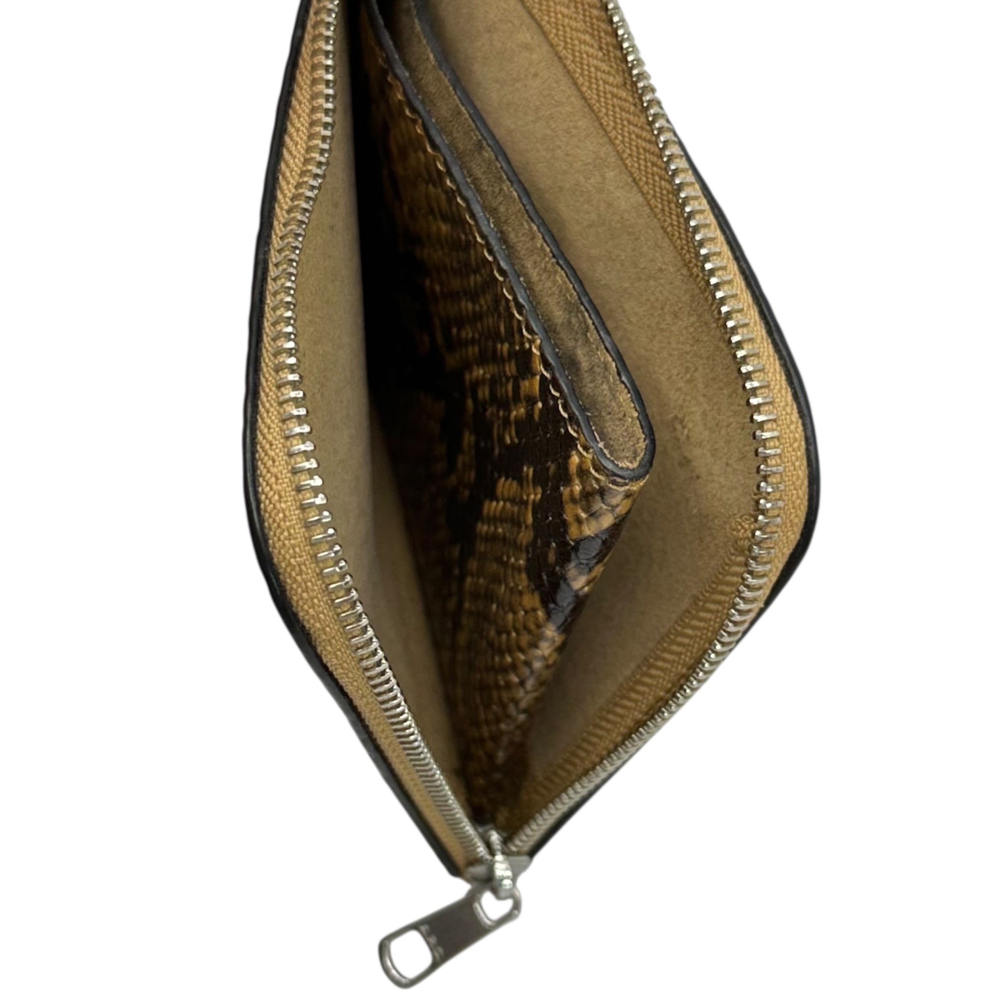 A.P.C.(アーペーセー) L-shaped zip python wallet L字ジップ パイソン型押し ウォレット 財布 ブラウン