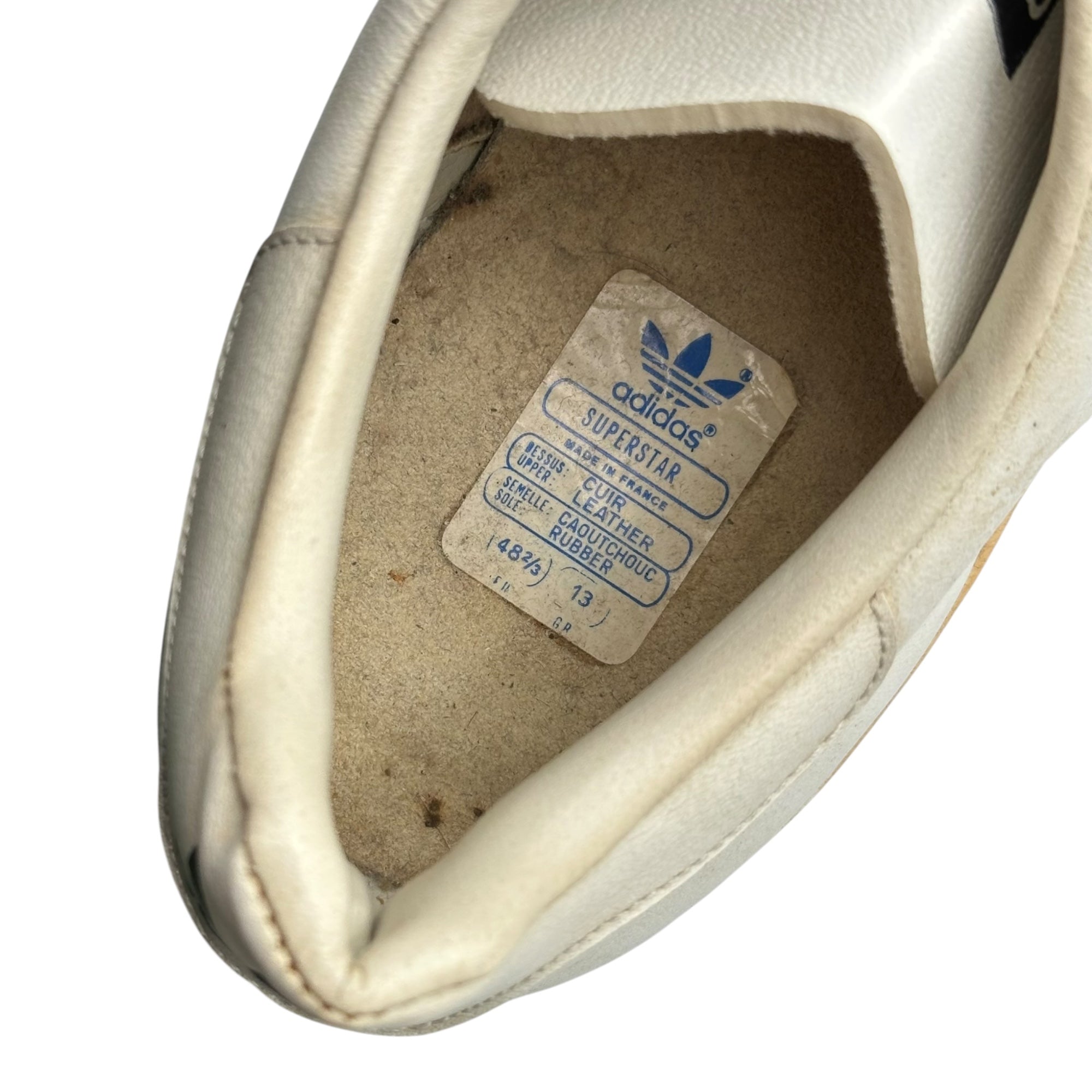adidas(アディダス) 80's SUPER STAR Sneakers 80年代 スーパースター ローカット スニーカー 12(30cm程度) ホワイト 稀少 フランス製