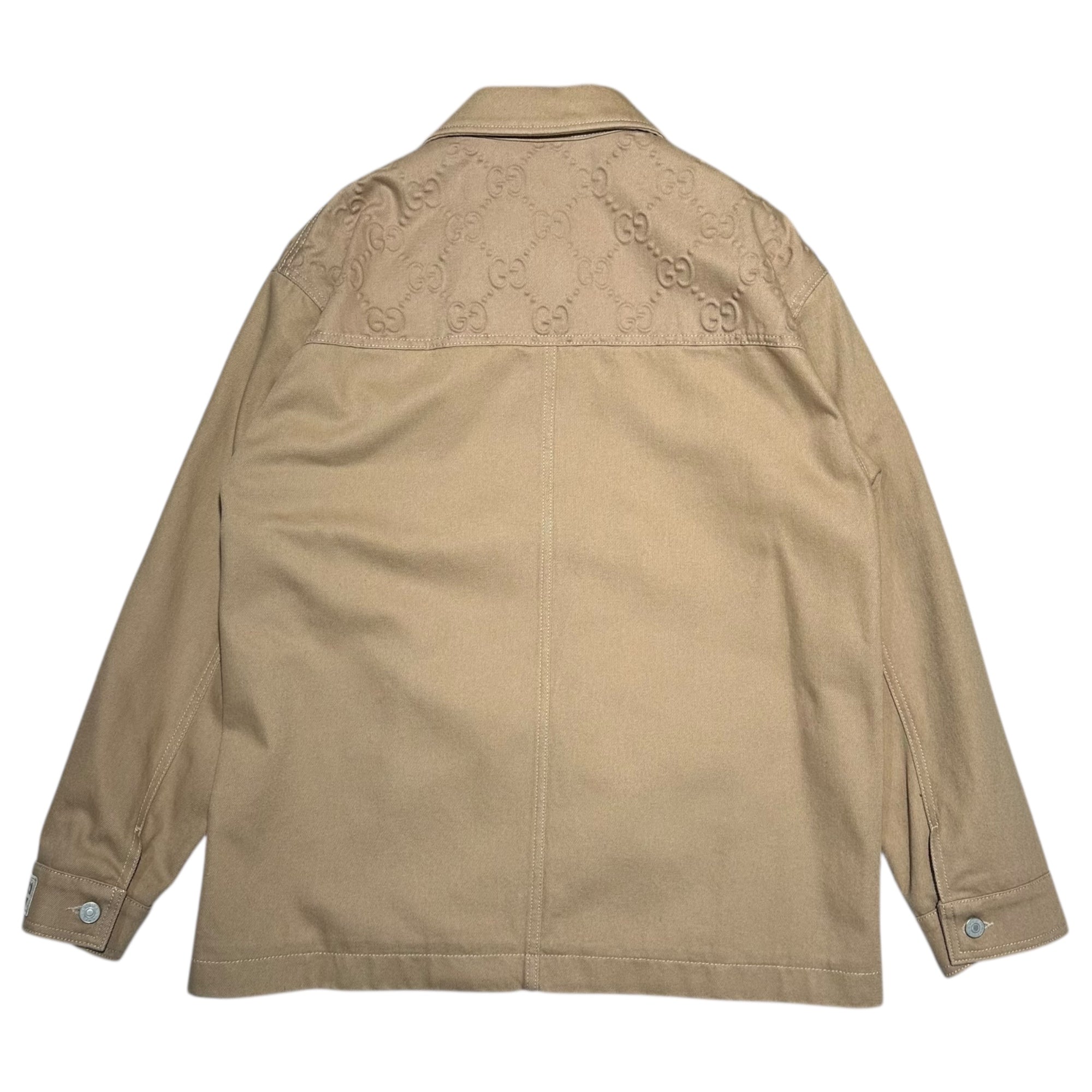 GUCCI(グッチ) 24SS GG Detail Organic Denim Jacket 型押し オーガニック デニム ジャケット 766128 46(M程度) ベージュ エンボス カバオール