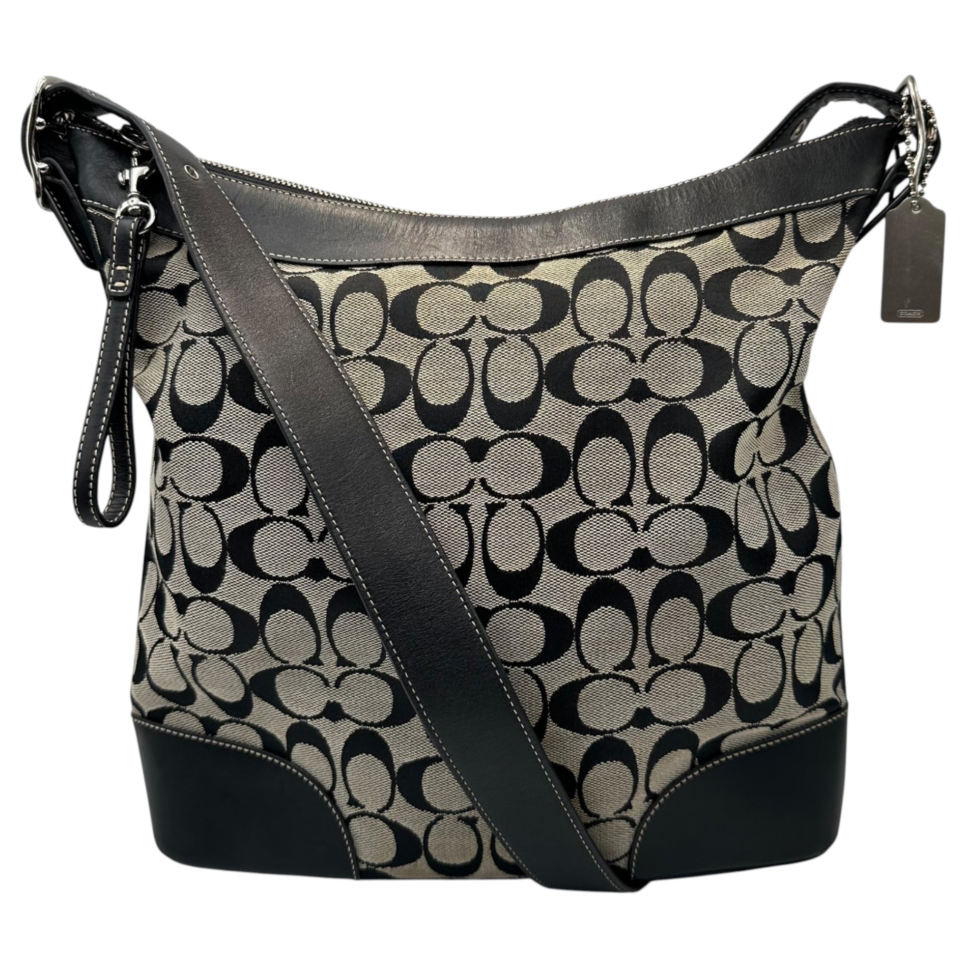 COACH(コーチ) Signature Shoulder Bag シグネチャー ショルダー バッグ 6346 グレー×ブラック