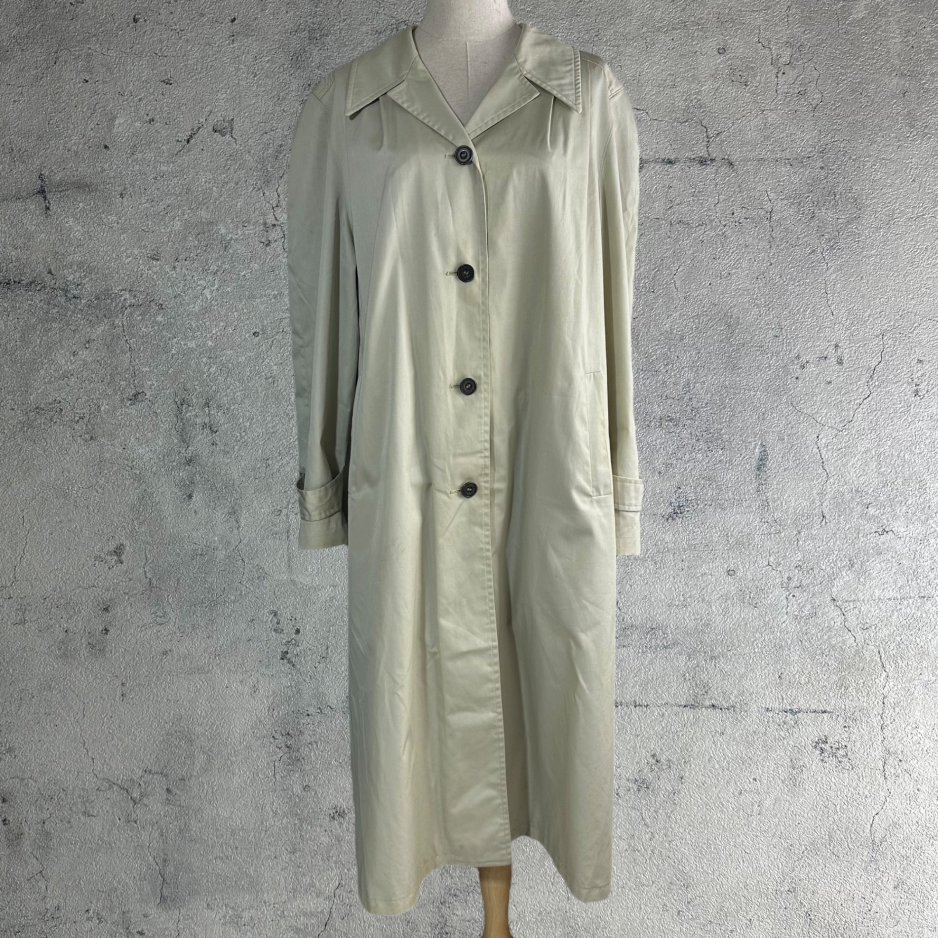 Euro vintage(ヨーロッパヴィンテージ) 70's~ trench over coat トレンチオーバーコート 42(L~XL程度) ペールグリーン / 色褪せ・小シミ有