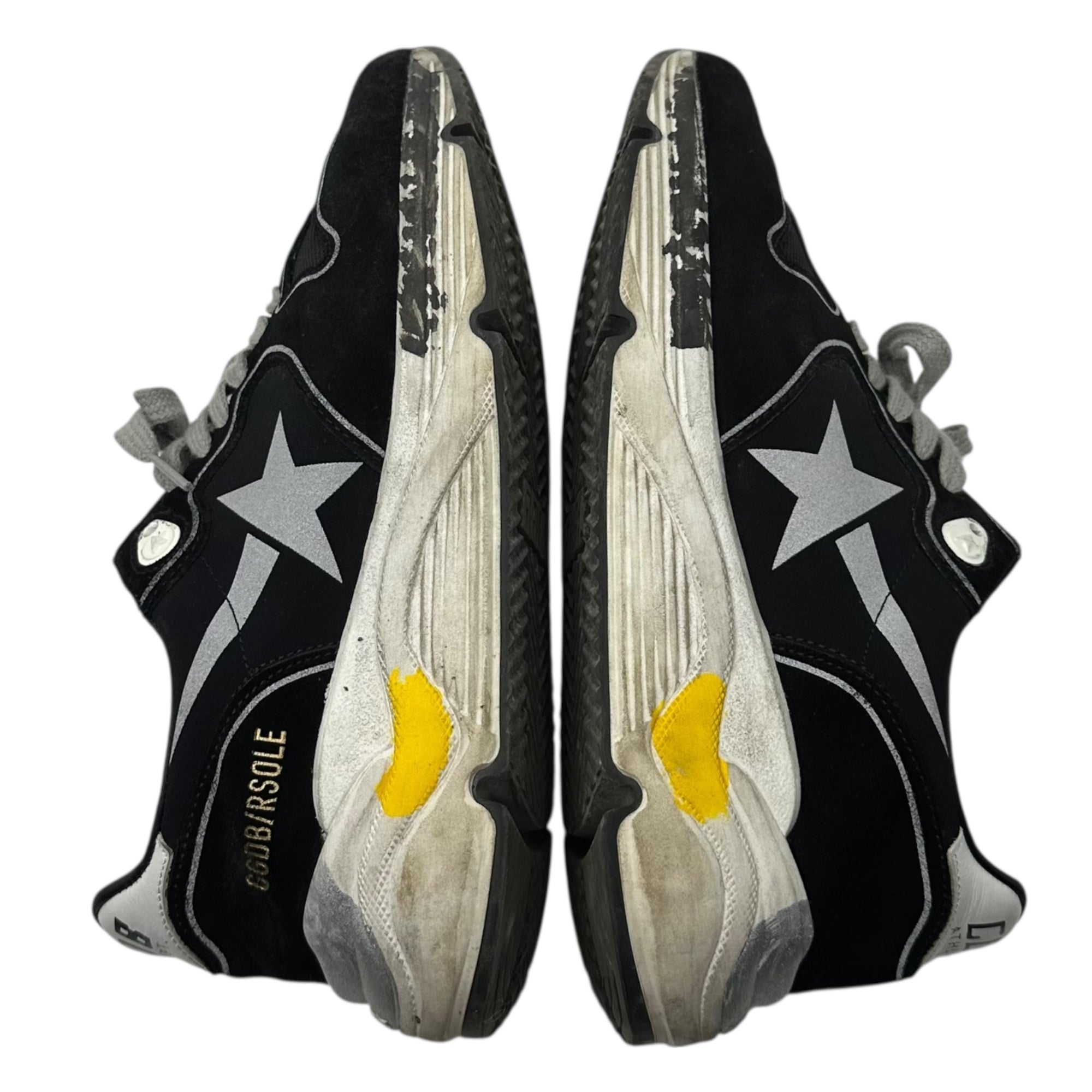 GOLDEN GOOSE(ゴールデングース) Running Sole レザー&メッシュ ユーズド加工 ローカット スニーカー 37(24.5cm) ブラック